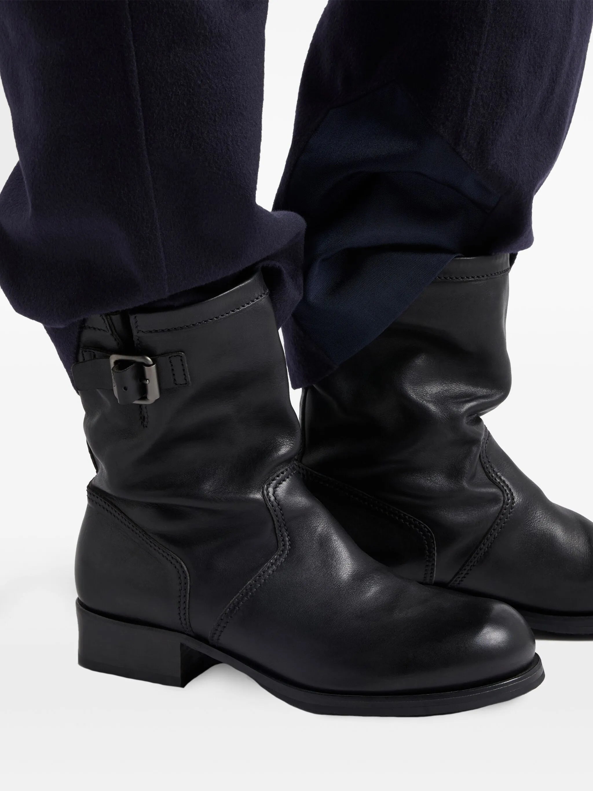 40mm leather buckle boots