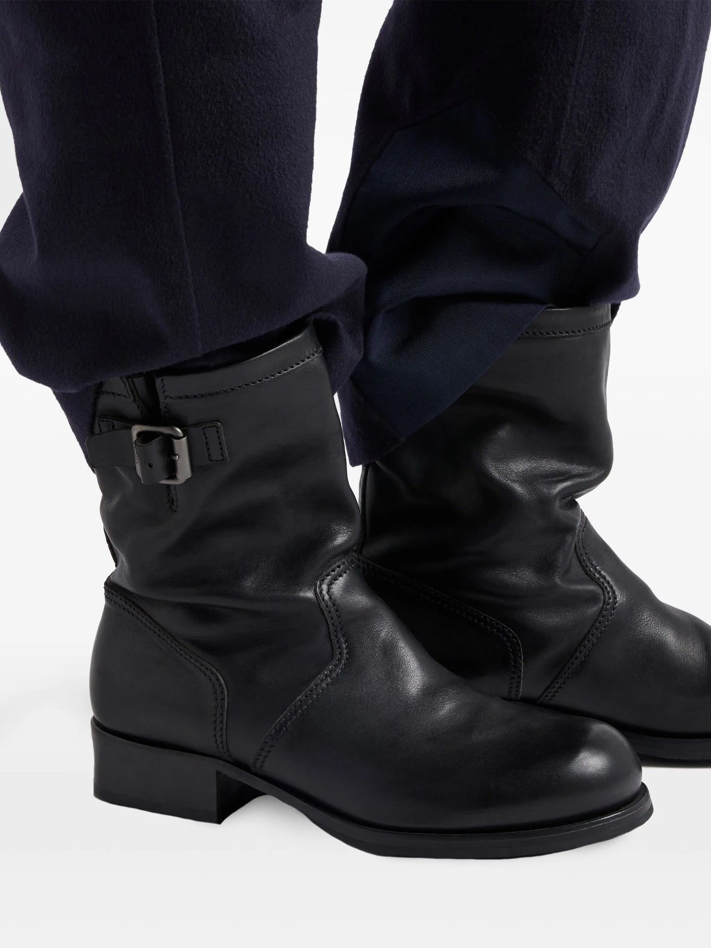 40mm leather buckle boots