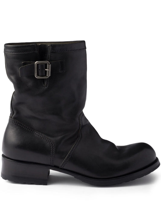 40mm leather buckle boots