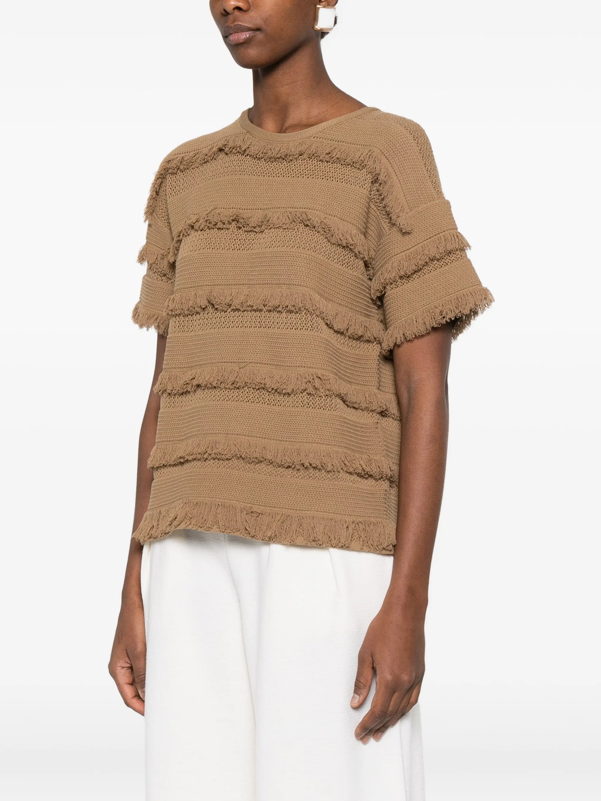 fringe-details T-shirt