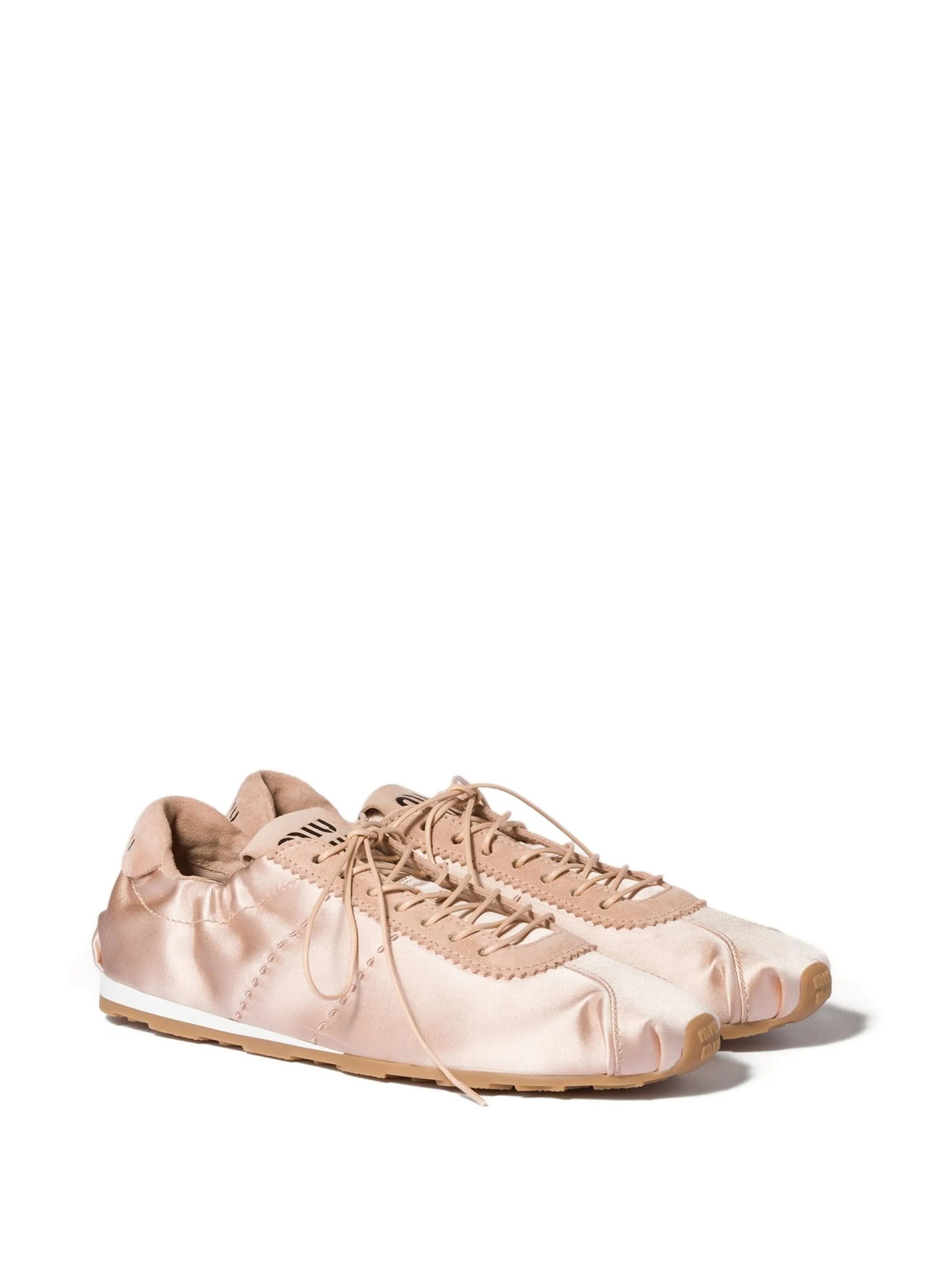 Plume suede-trimmed sneakers
