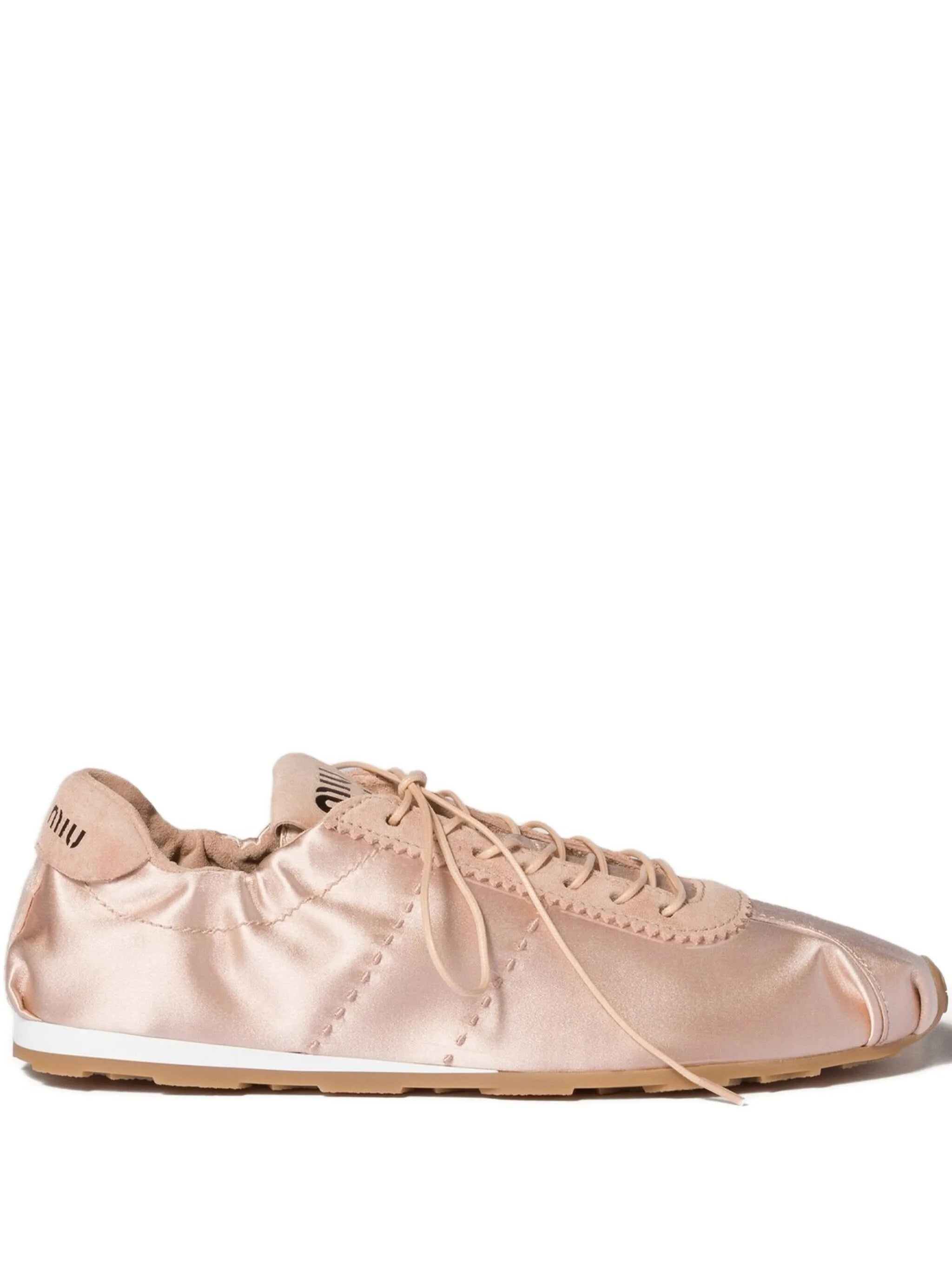 Plume suede-trimmed sneakers