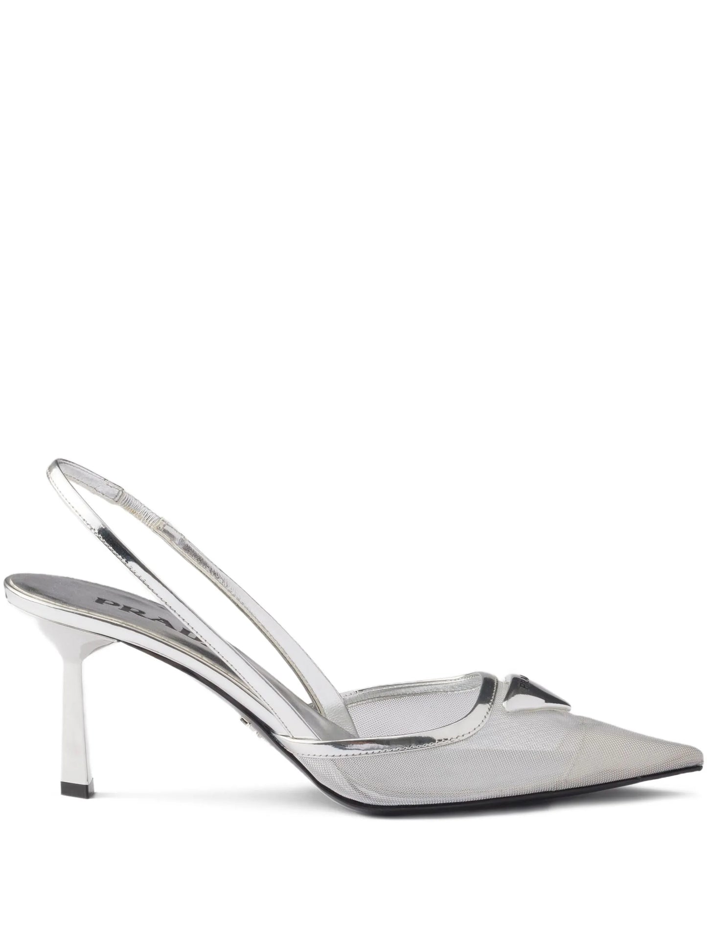 75mm triangle-logo slingback pumps