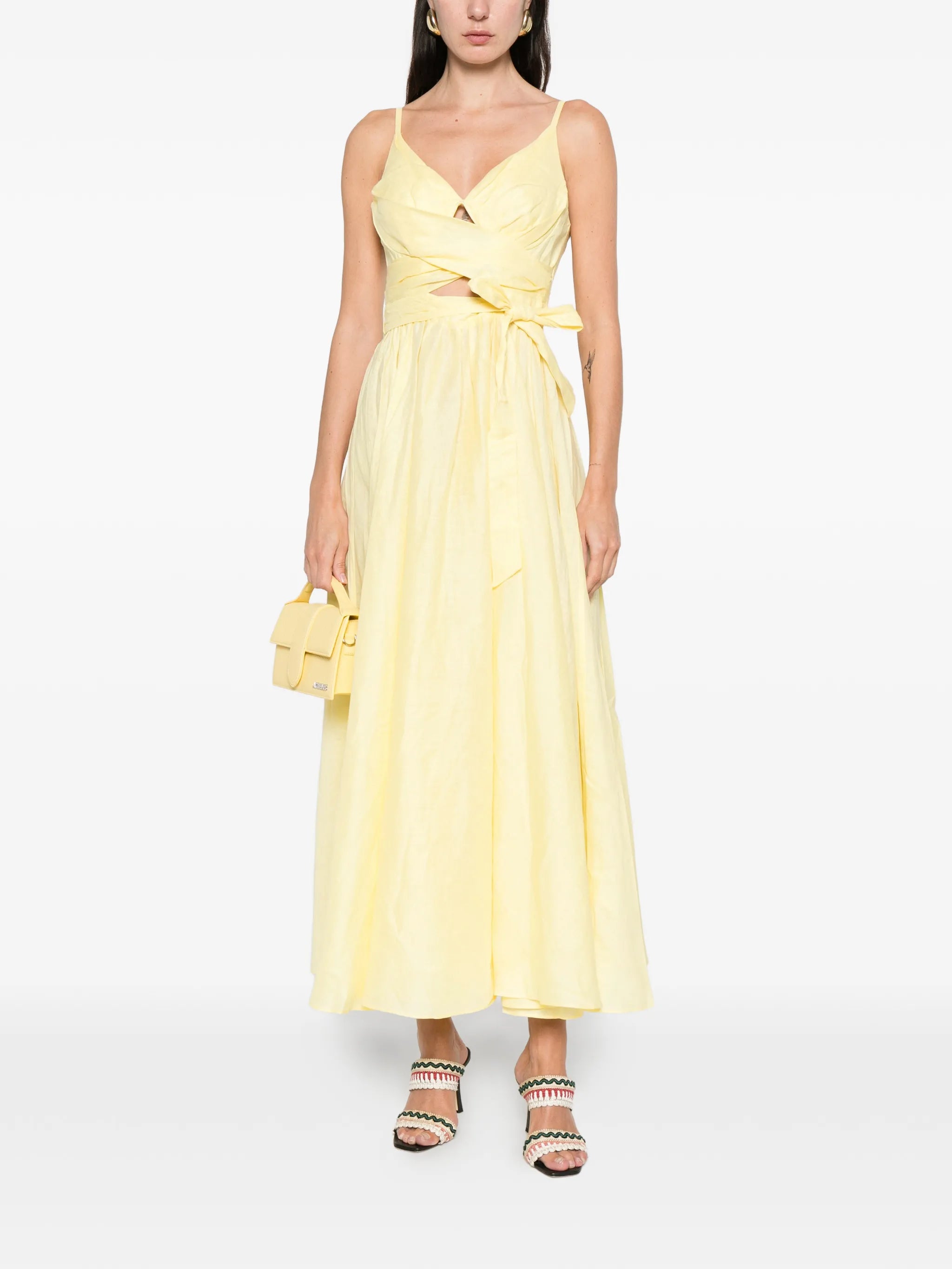 tie-waist midi dress