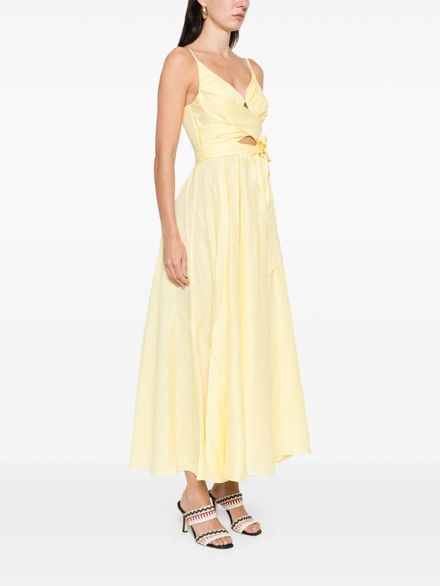 tie-waist midi dress