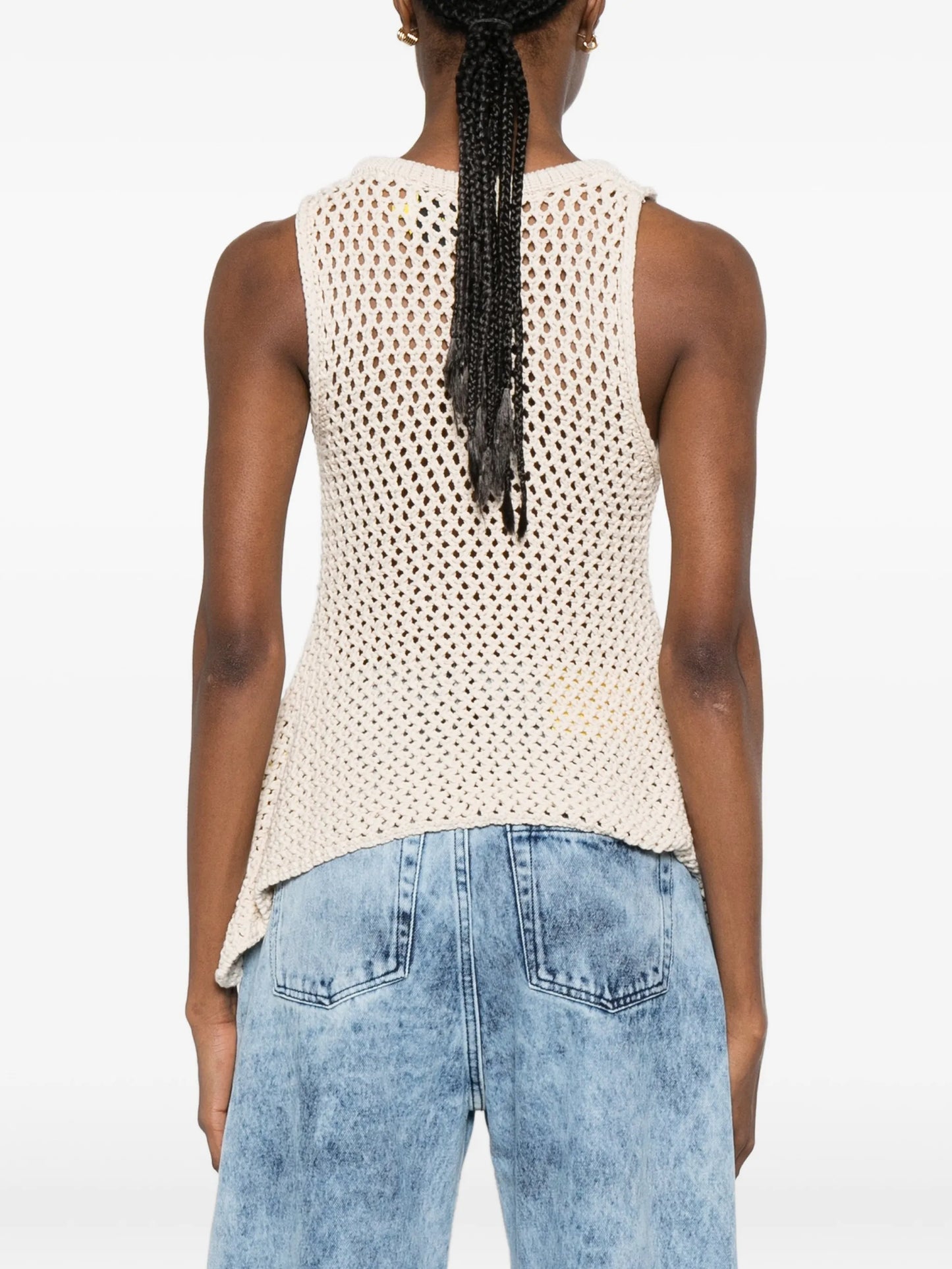 flower asymmetric knit top