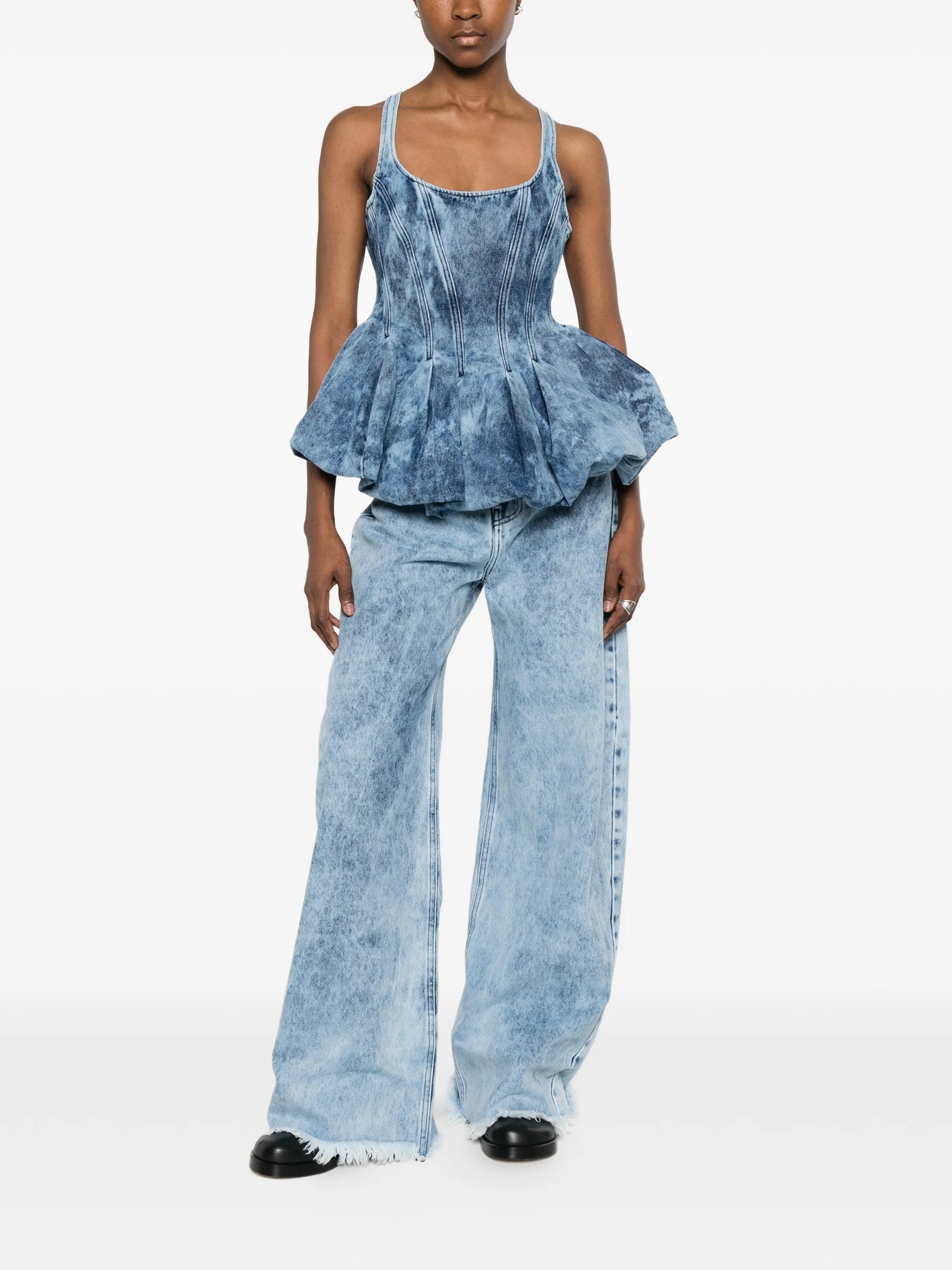frayed acid wash jeans