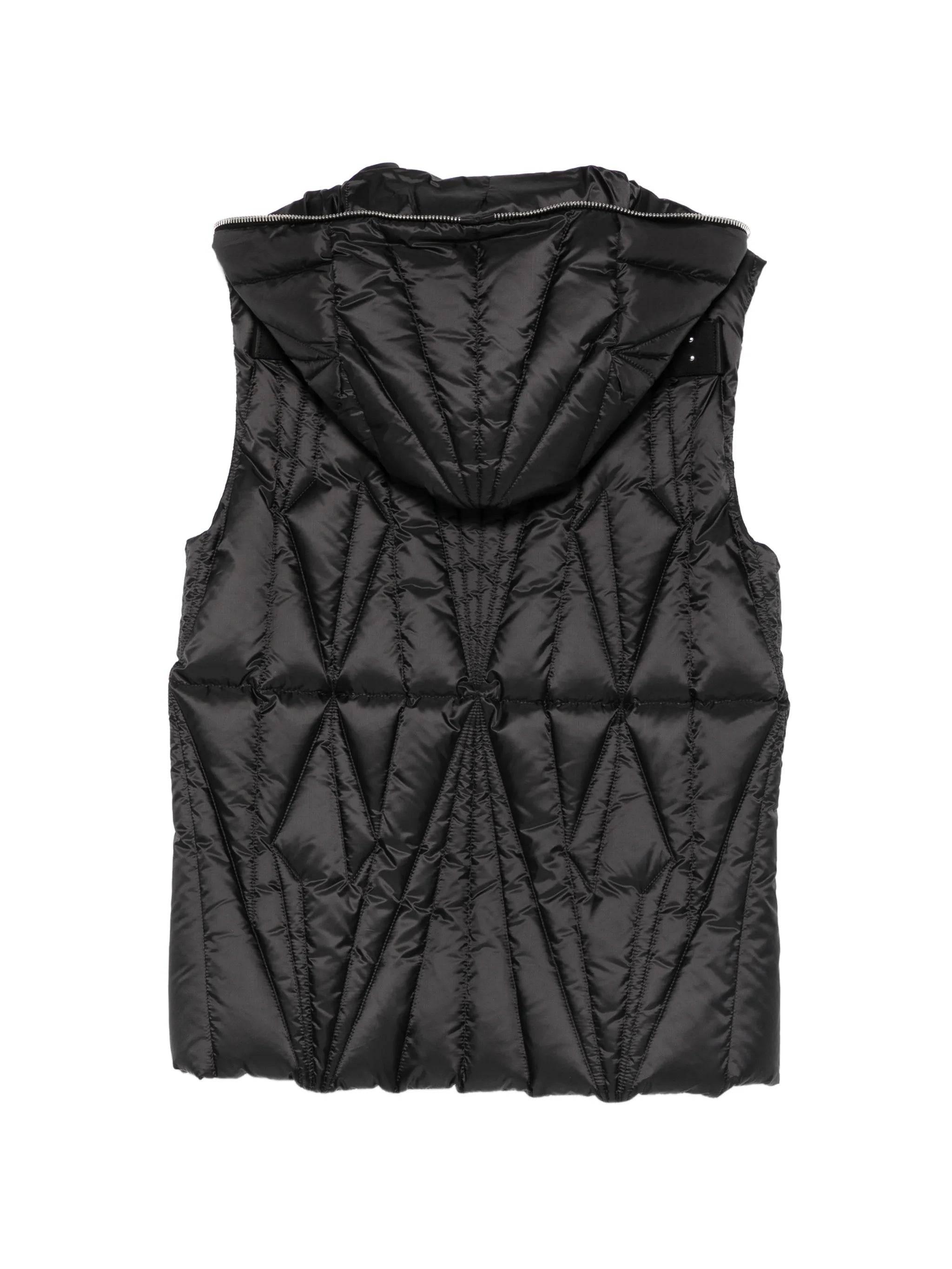 hooded diamond quilted vest