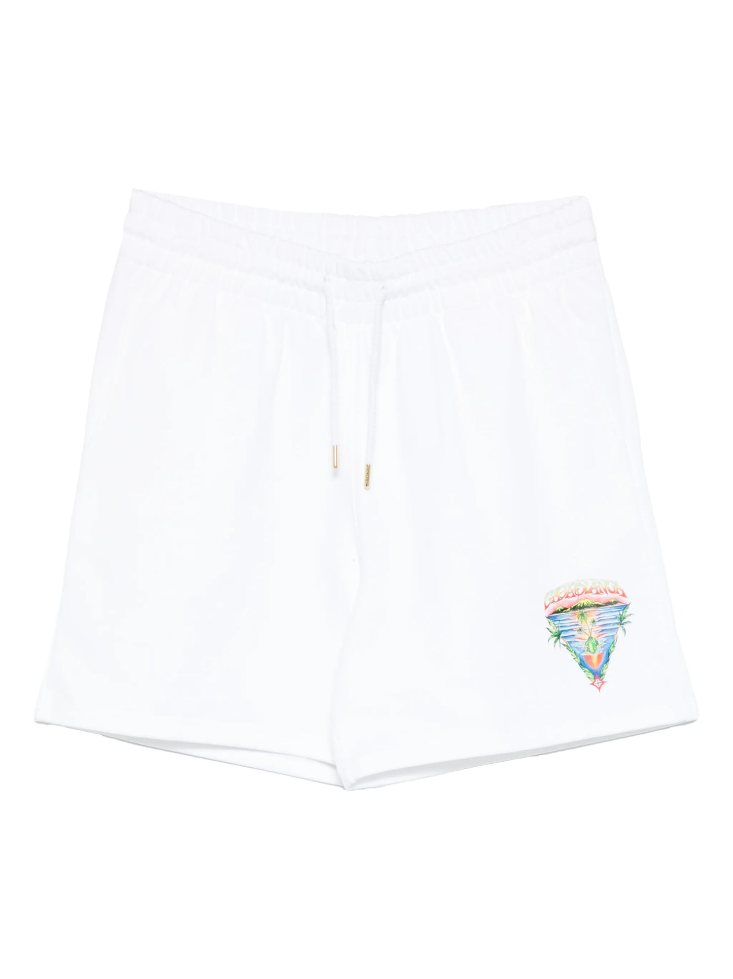 drawstring graphic track shorts