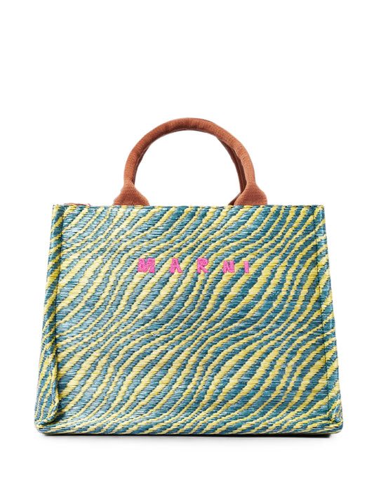 small wave-patterned tote bag