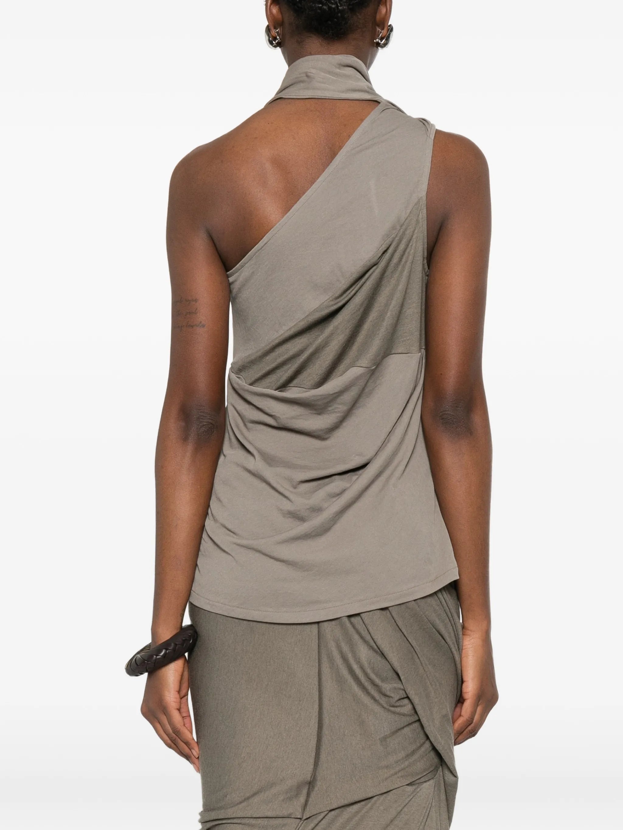 sleeveless draped-design top