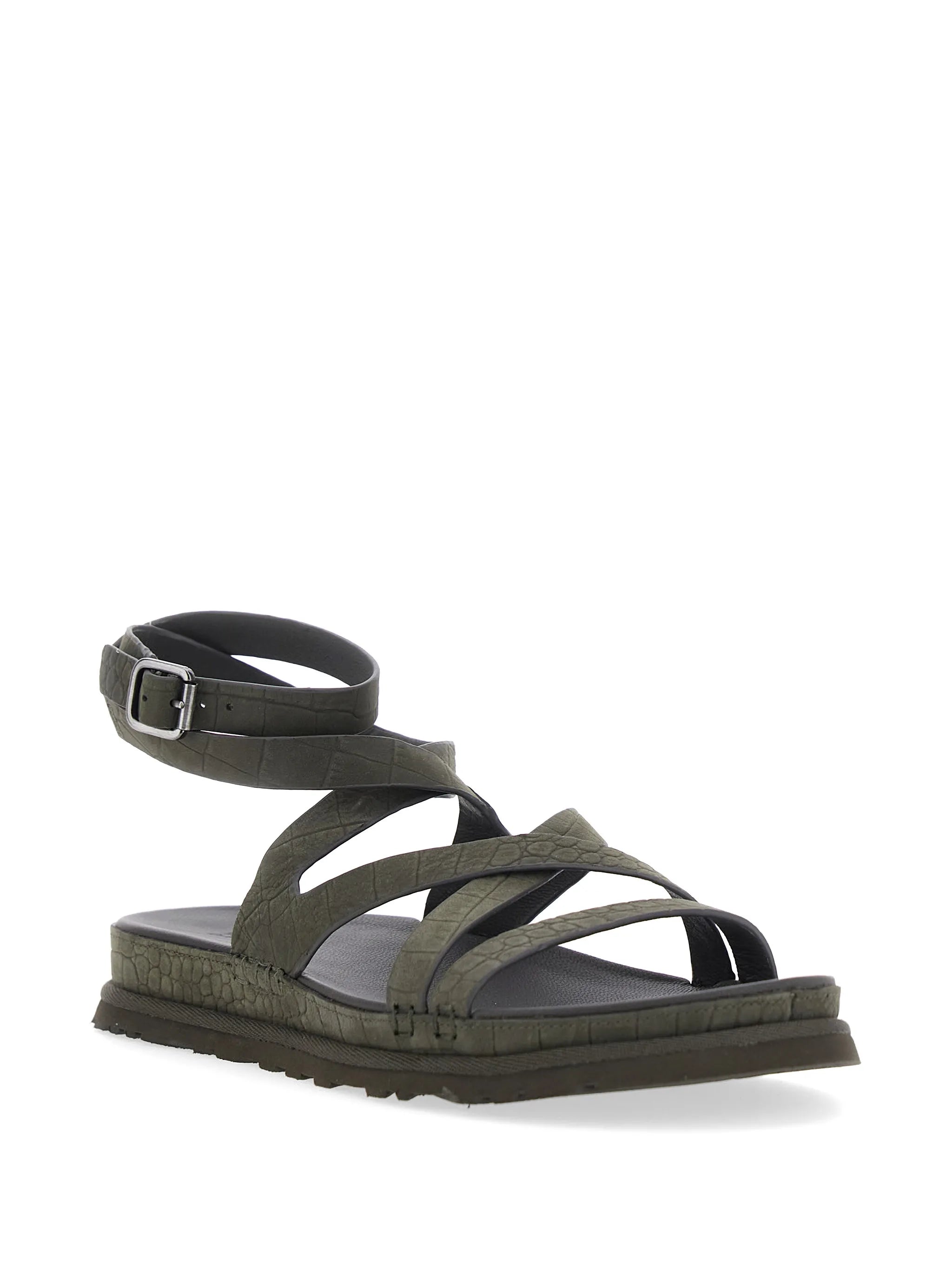 Golden Gaze croc-effect buckled sandals