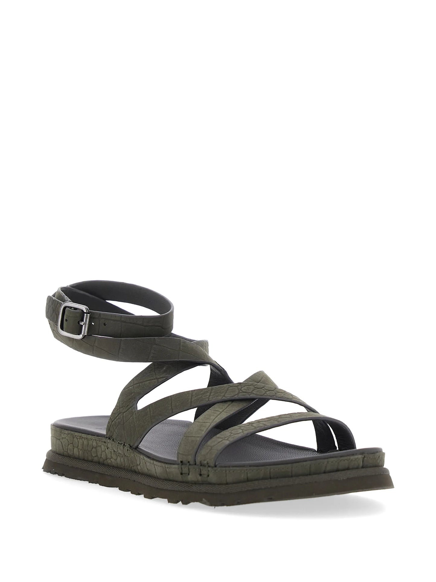 Golden Gaze croc-effect buckled sandals
