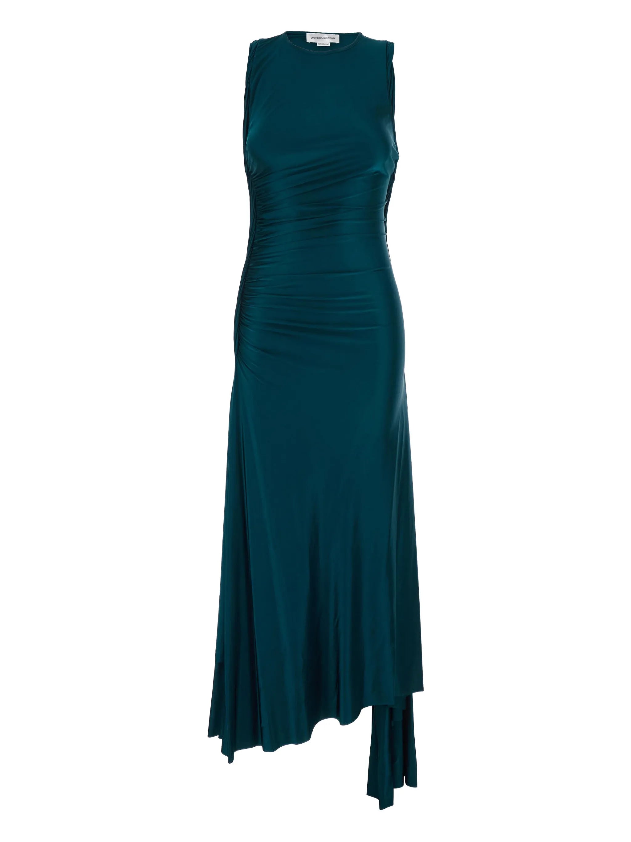 draped sleeveless maxi dress