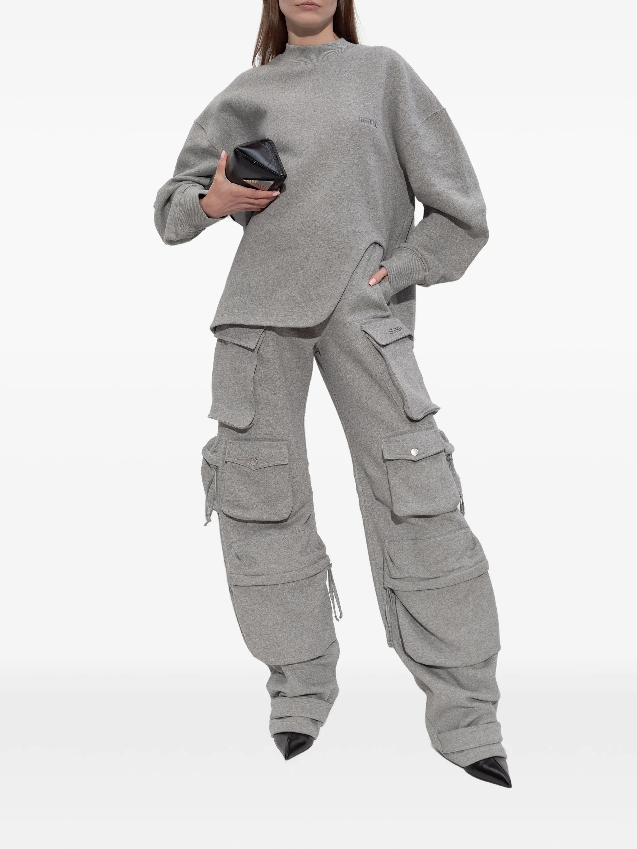 drawstring cargo track pants