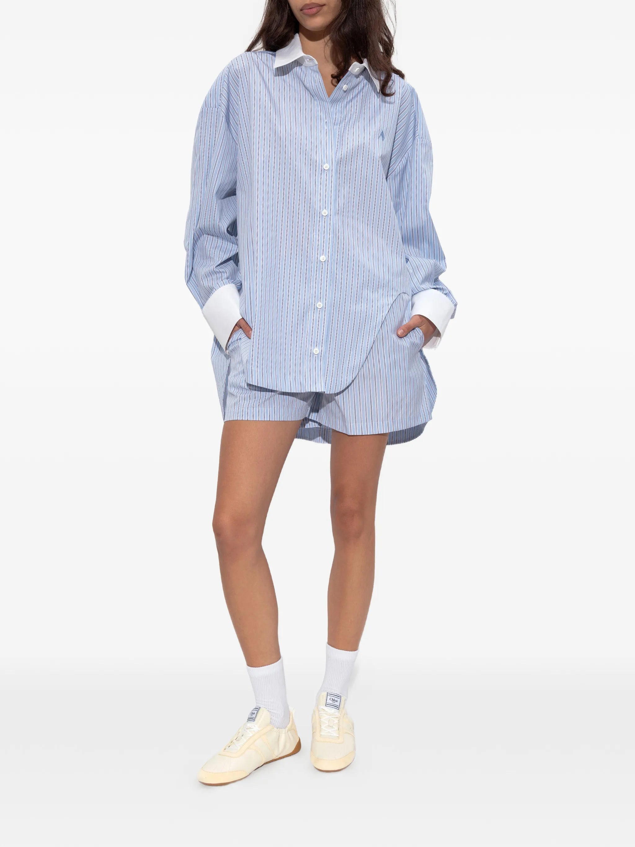 striped boxer-inspired shorts