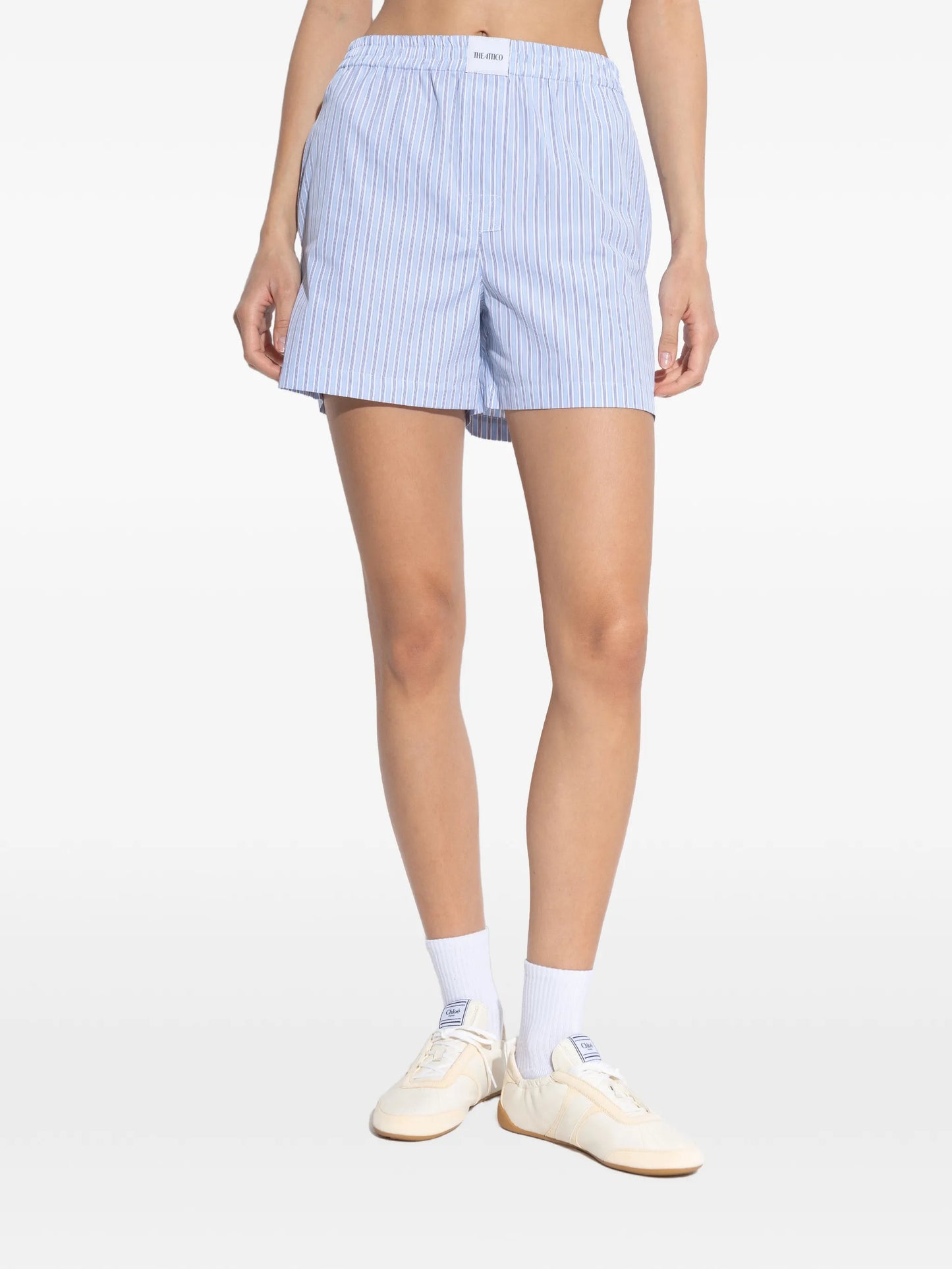 striped boxer-inspired shorts