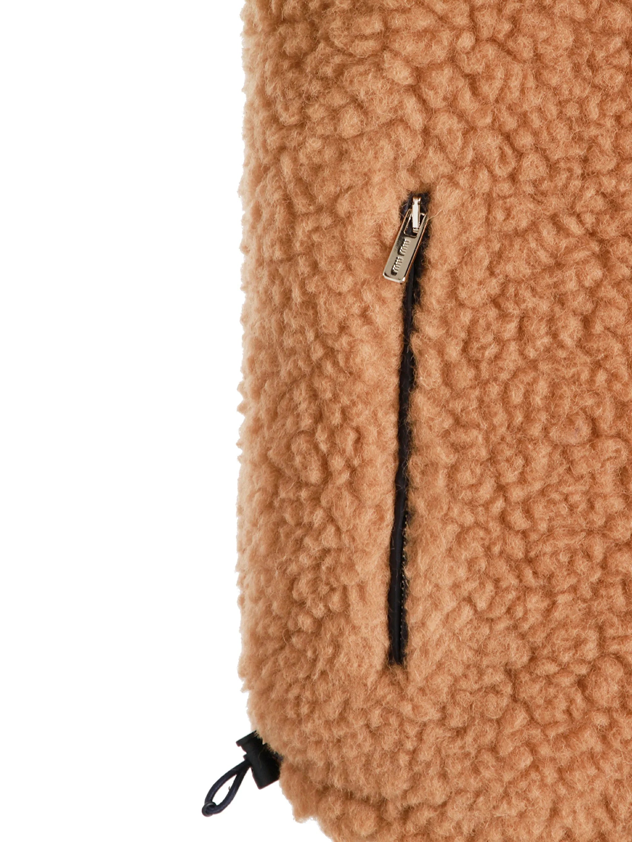 teddy down vest with technical pongé