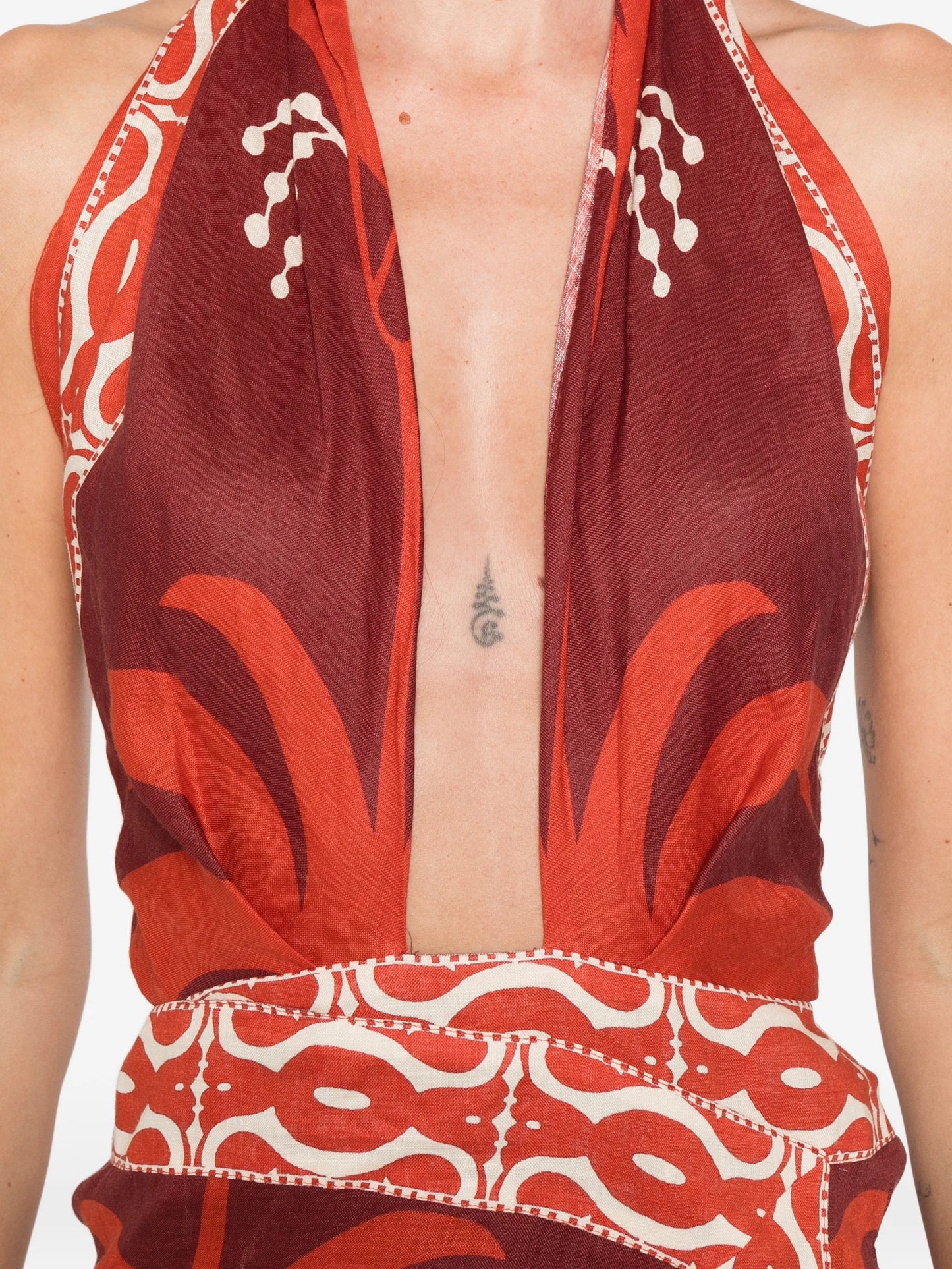 Buen Viento printed halterneck dress