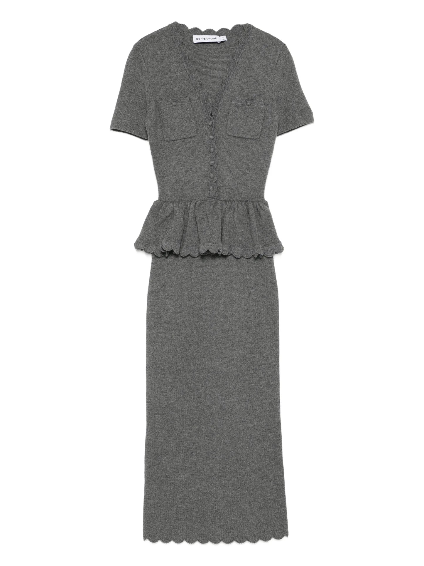 pocket peplum midi dress