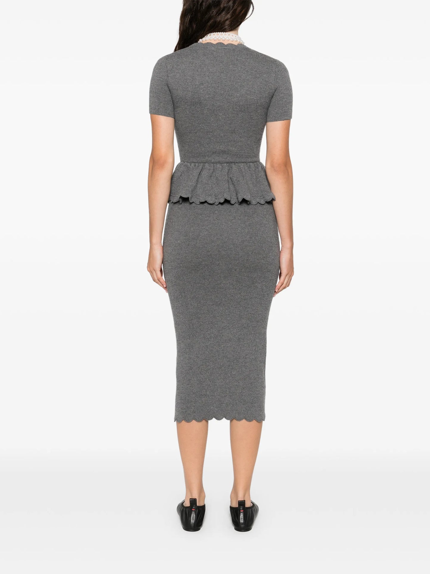 pocket peplum midi dress