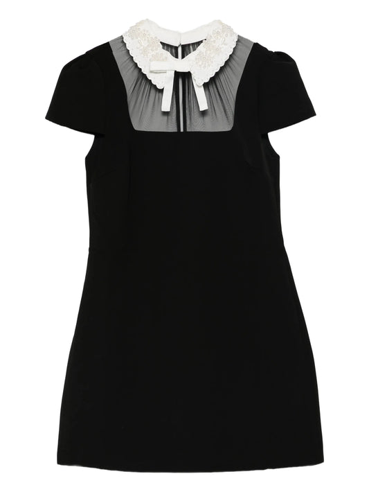 beaded collar mini dress