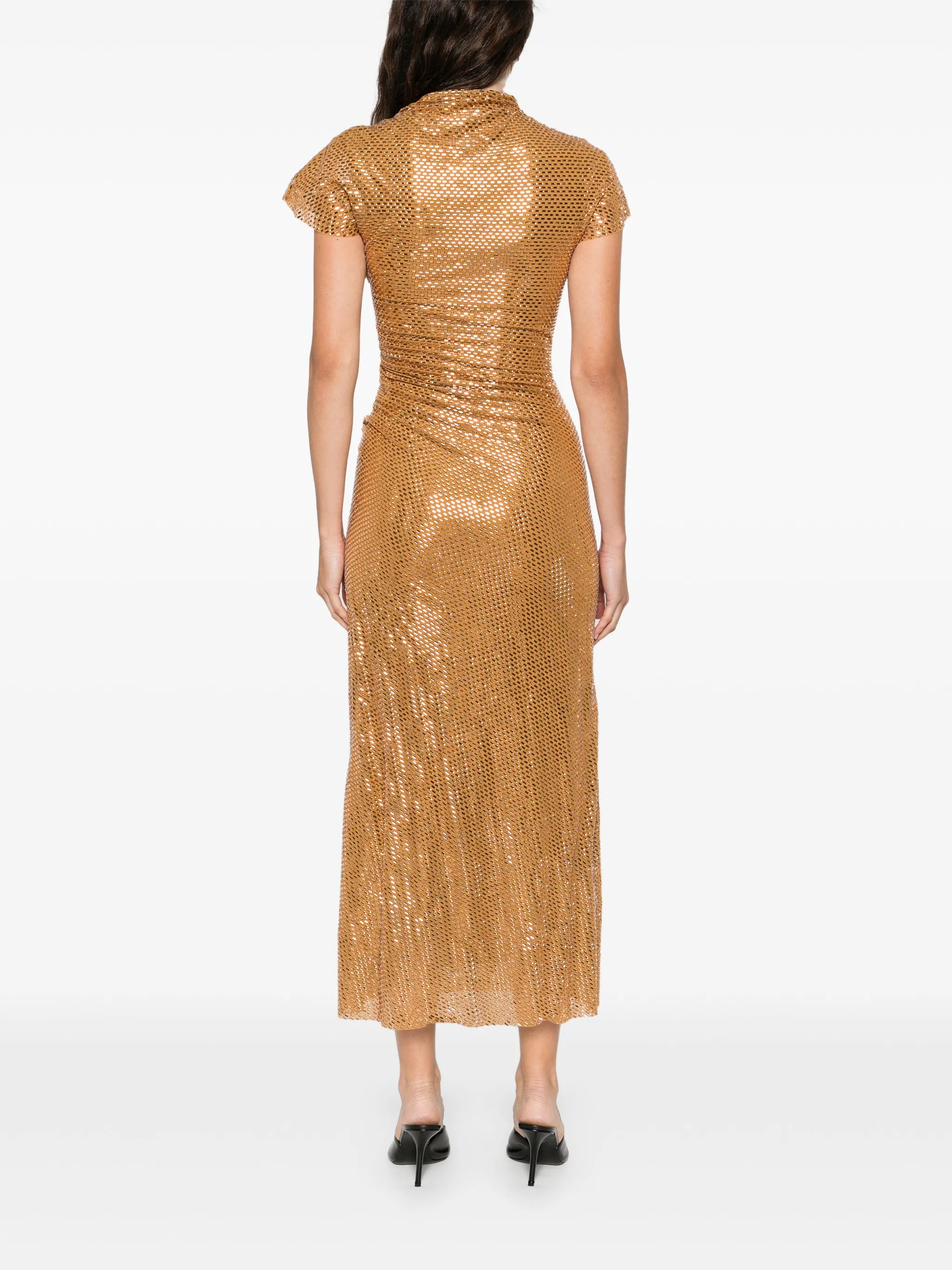 rhinestoned-embellished midi dress