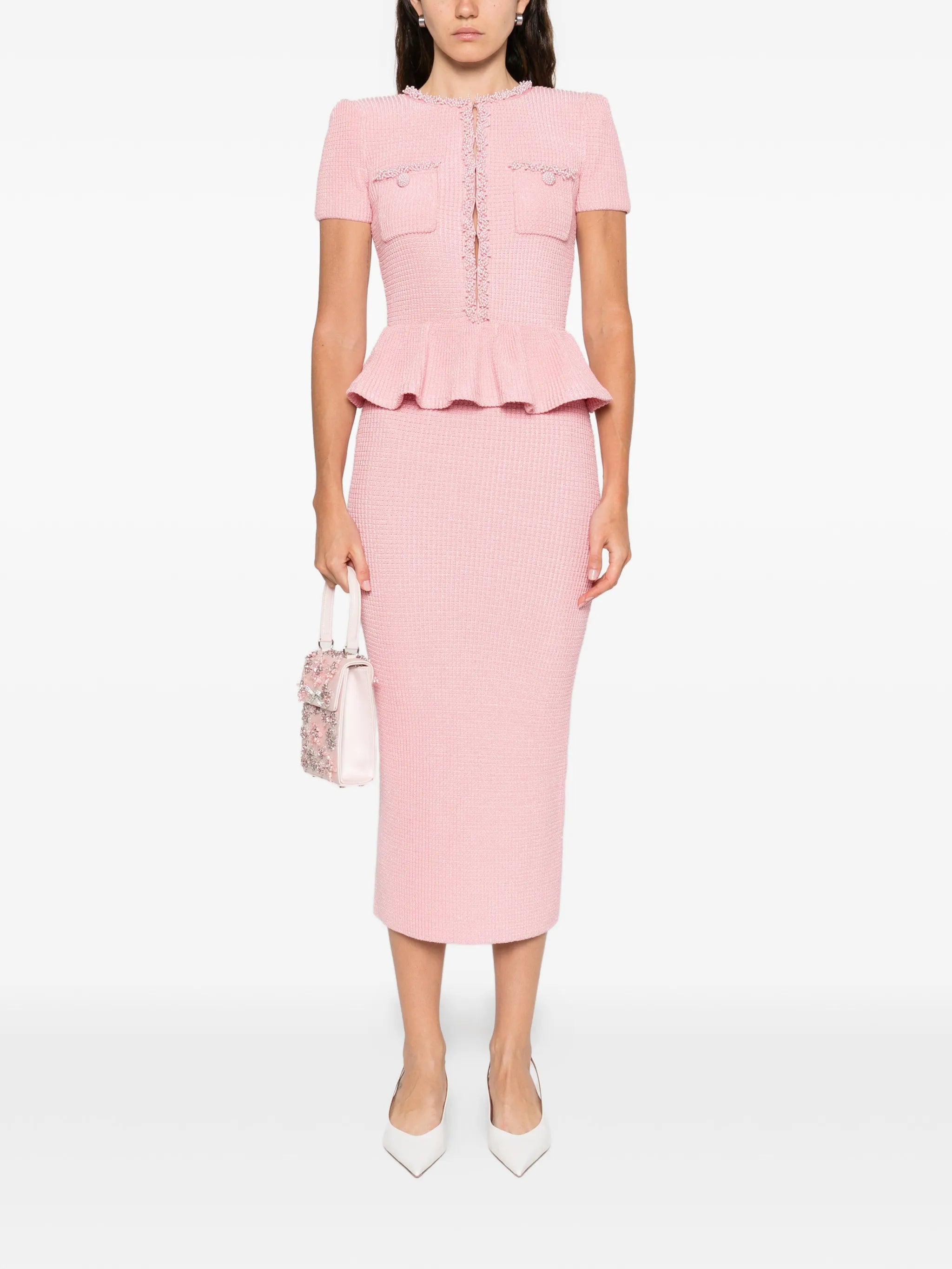 peplum midi dress