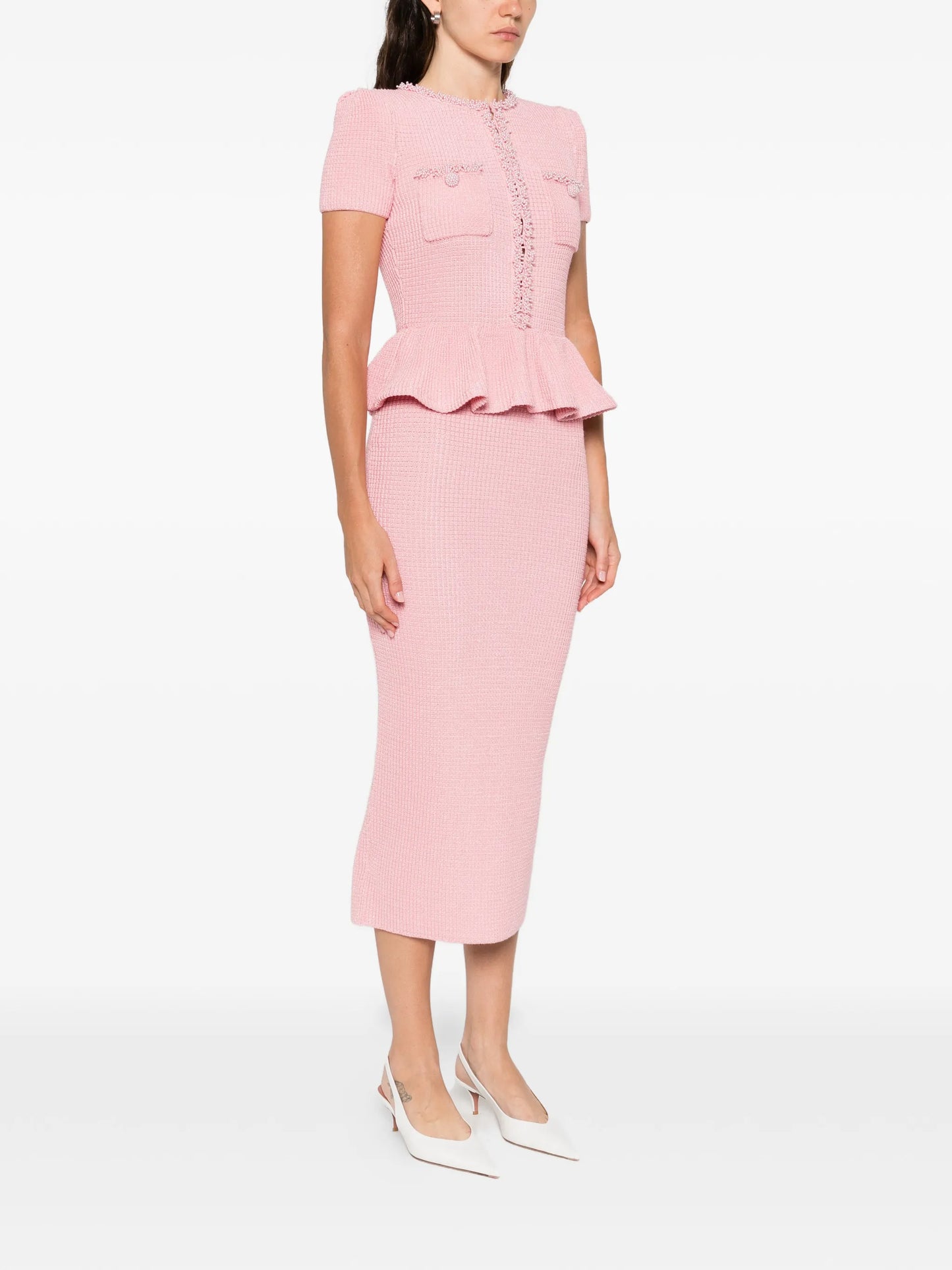 peplum midi dress