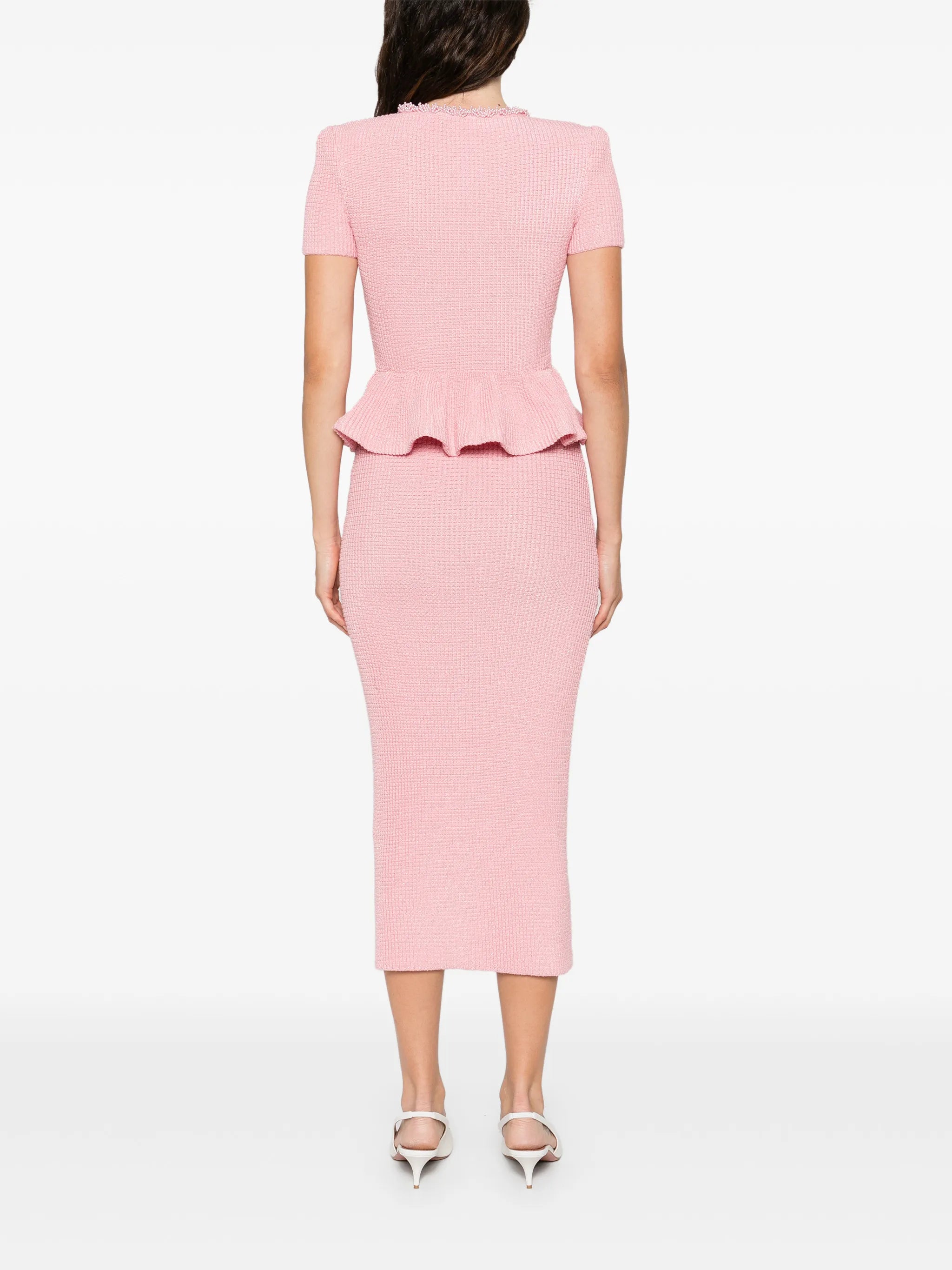 peplum midi dress