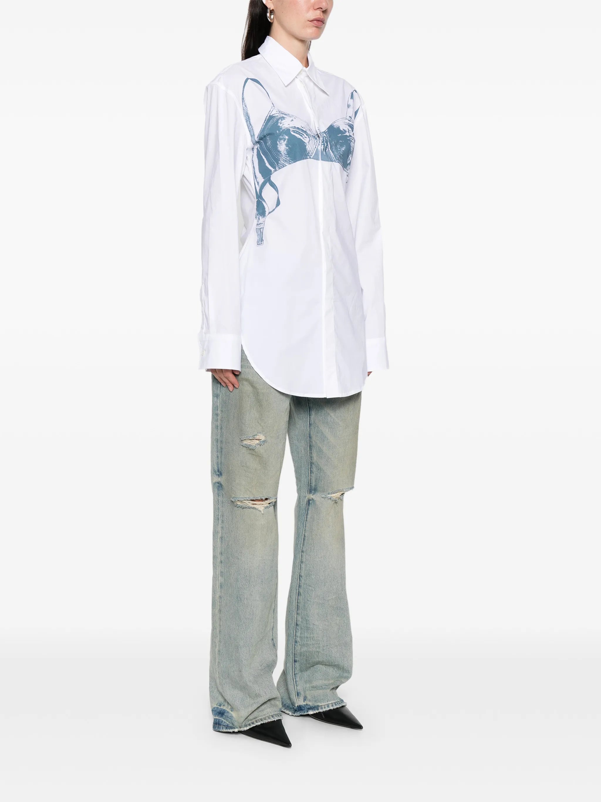 Bra-print cotton shirt