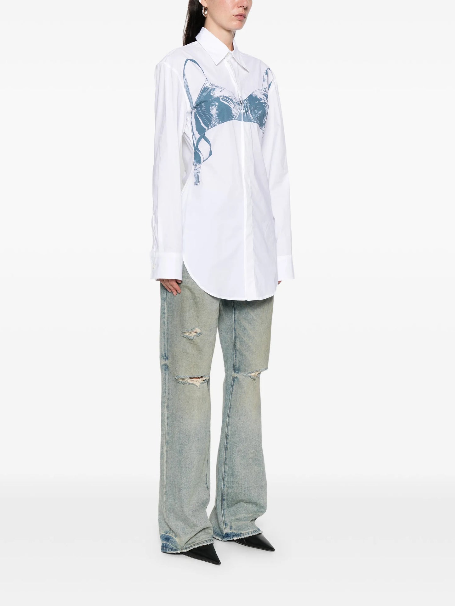 Bra-print cotton shirt