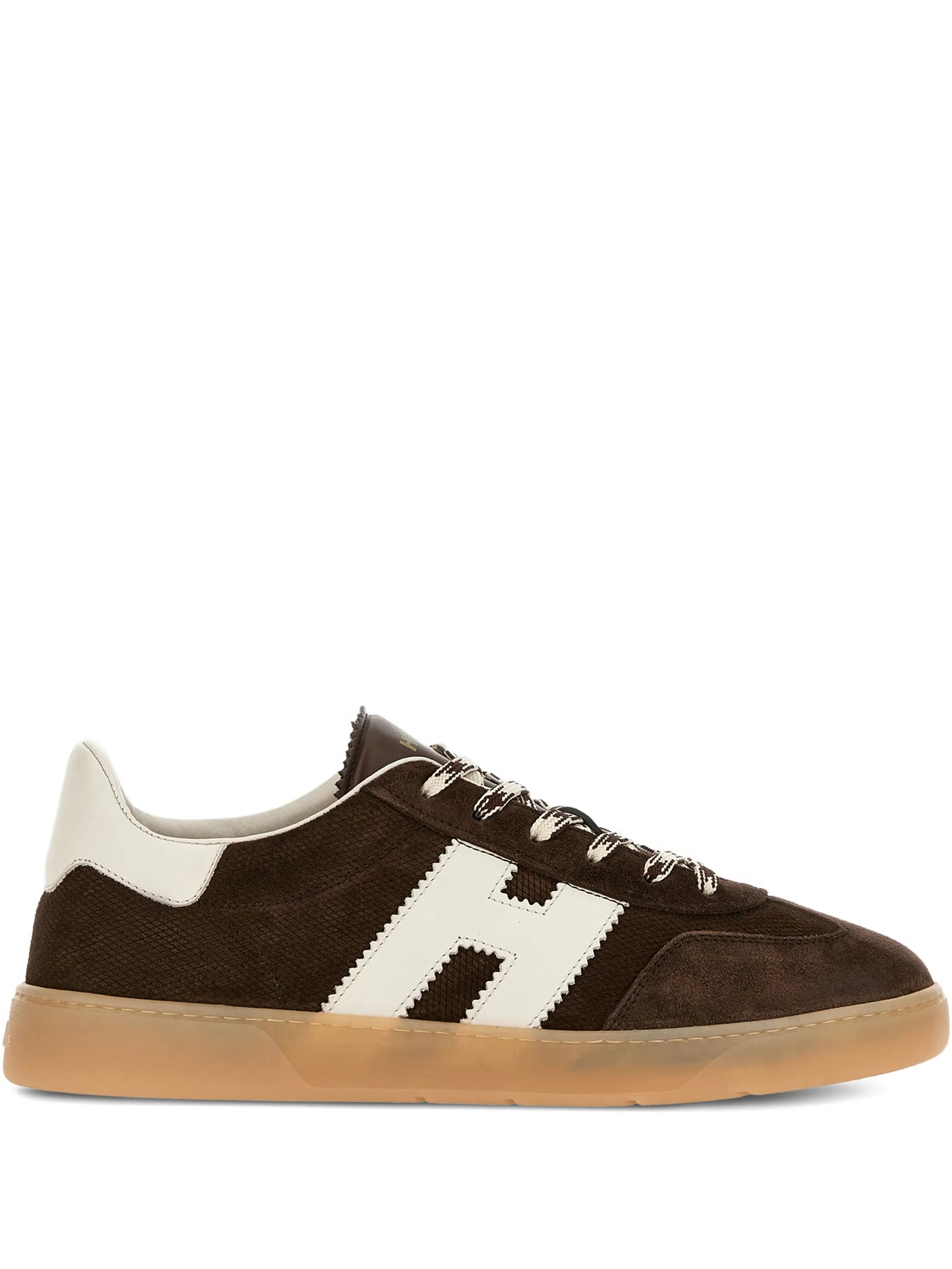 textured logo-appliqué sneakers
