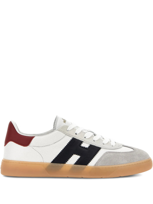 logo-appliqué leather sneakers