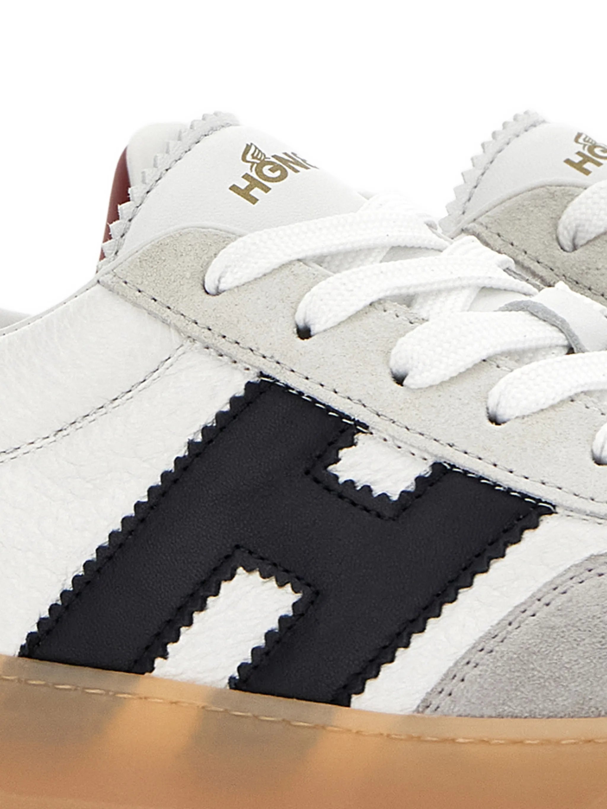logo-appliqué leather sneakers