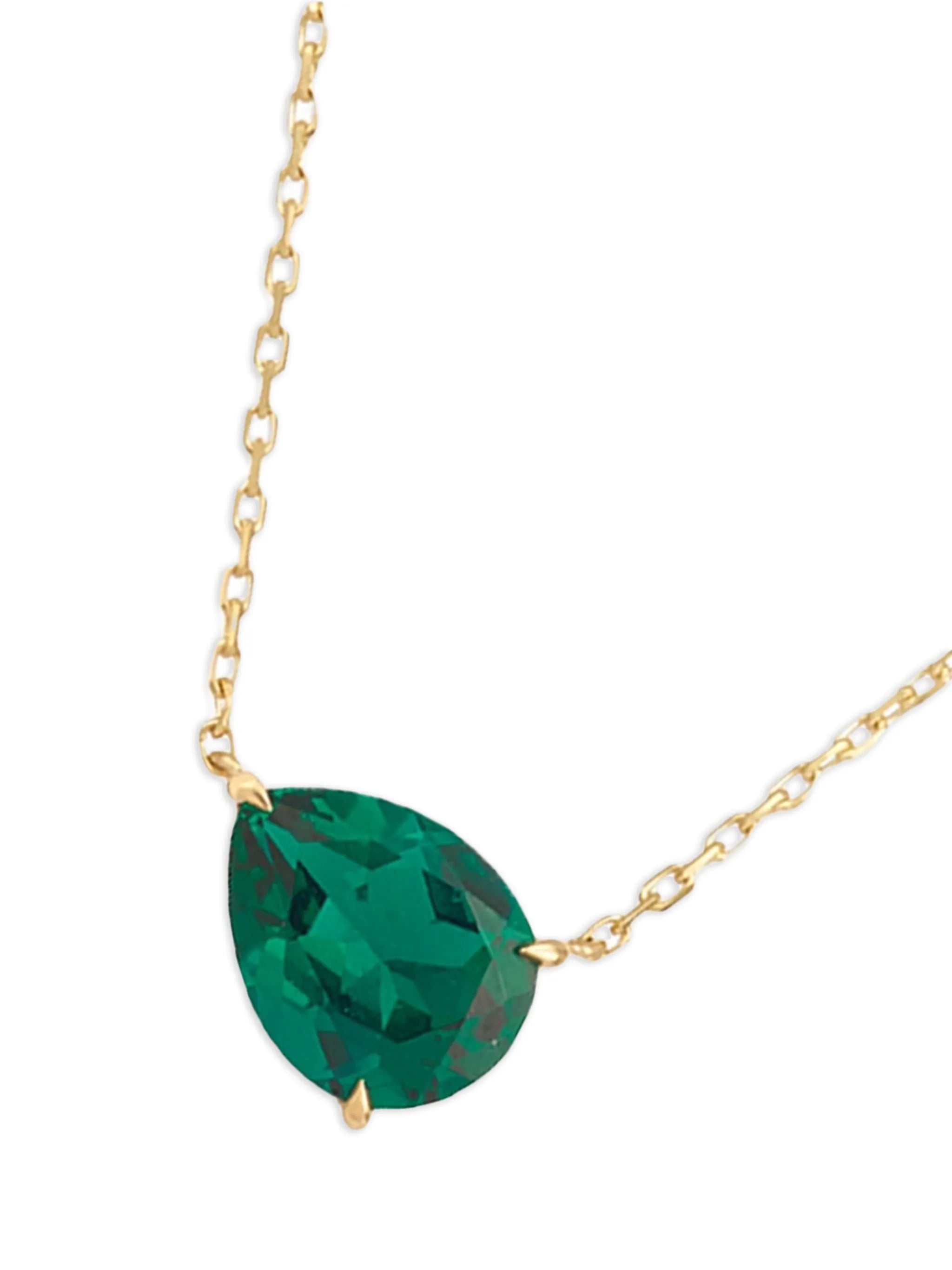 9K yellow gold Iris emerald necklace
