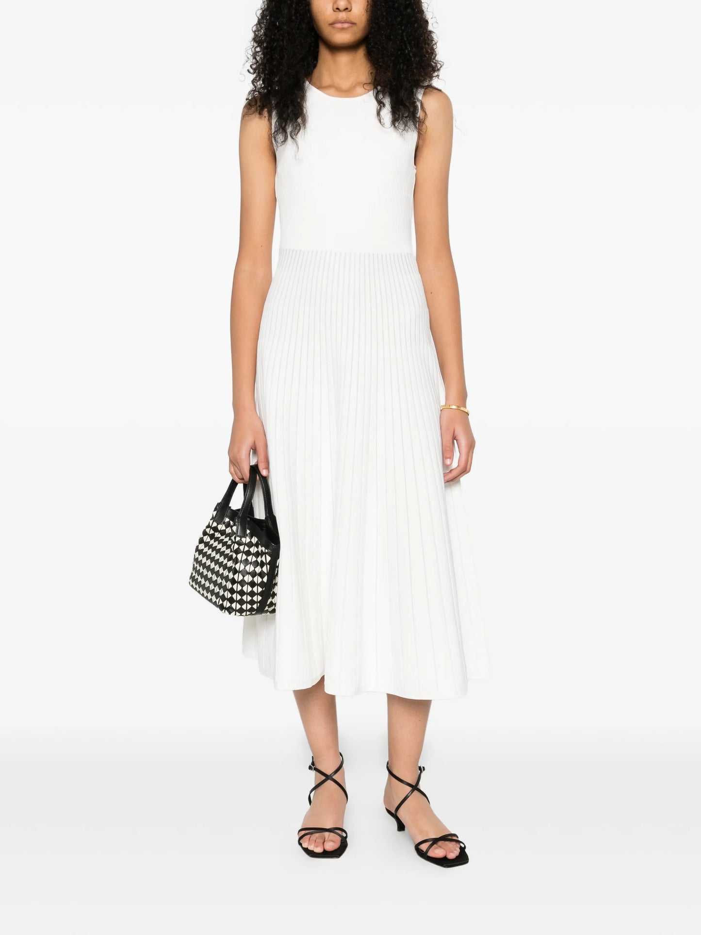 pleated A-line dress