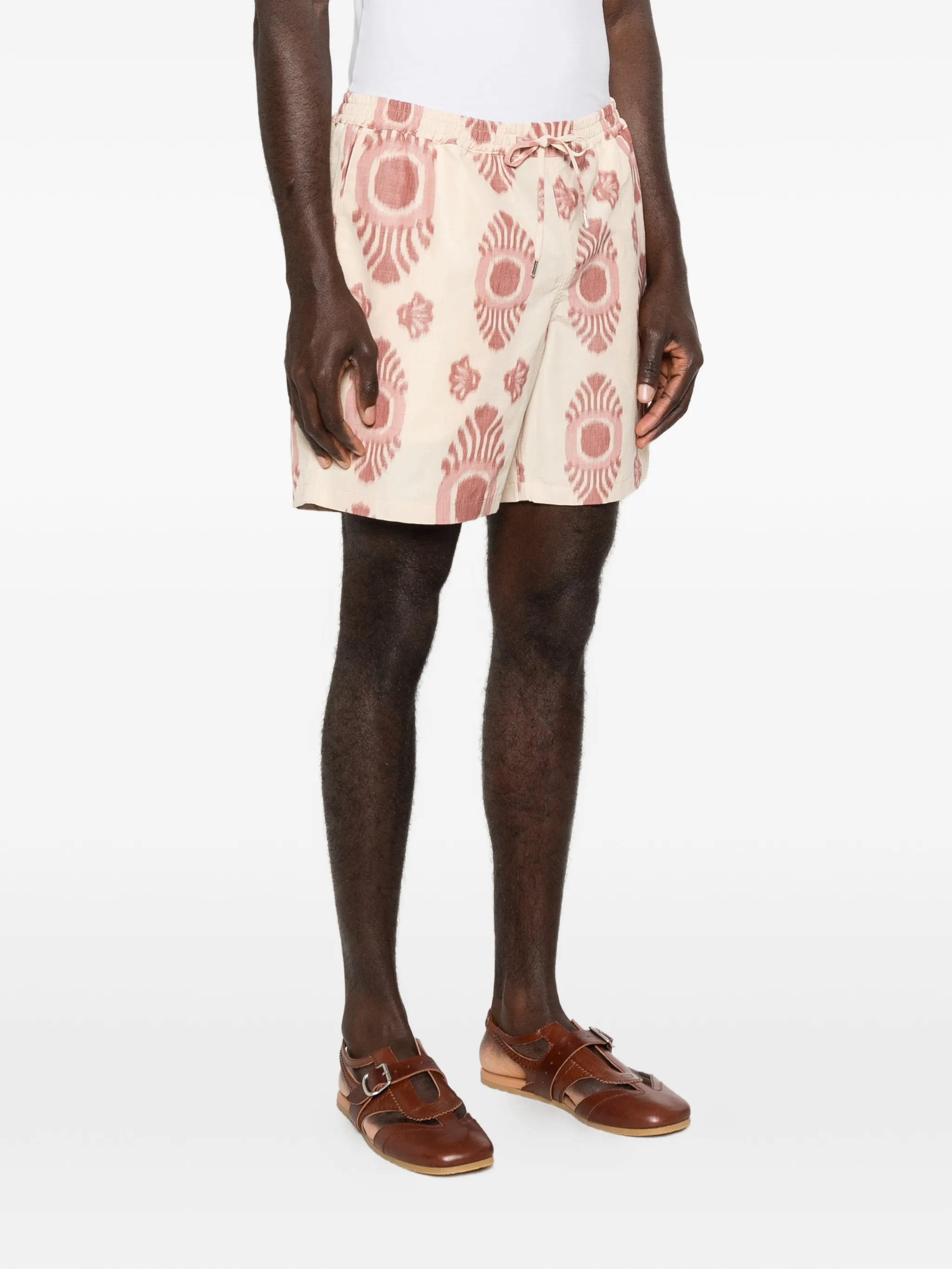Volta patterned drawstring shorts
