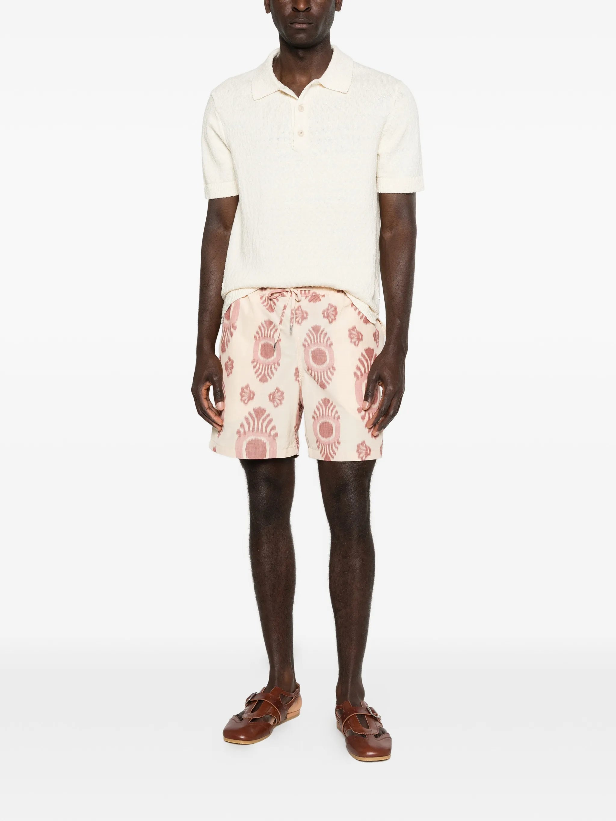 Volta patterned drawstring shorts