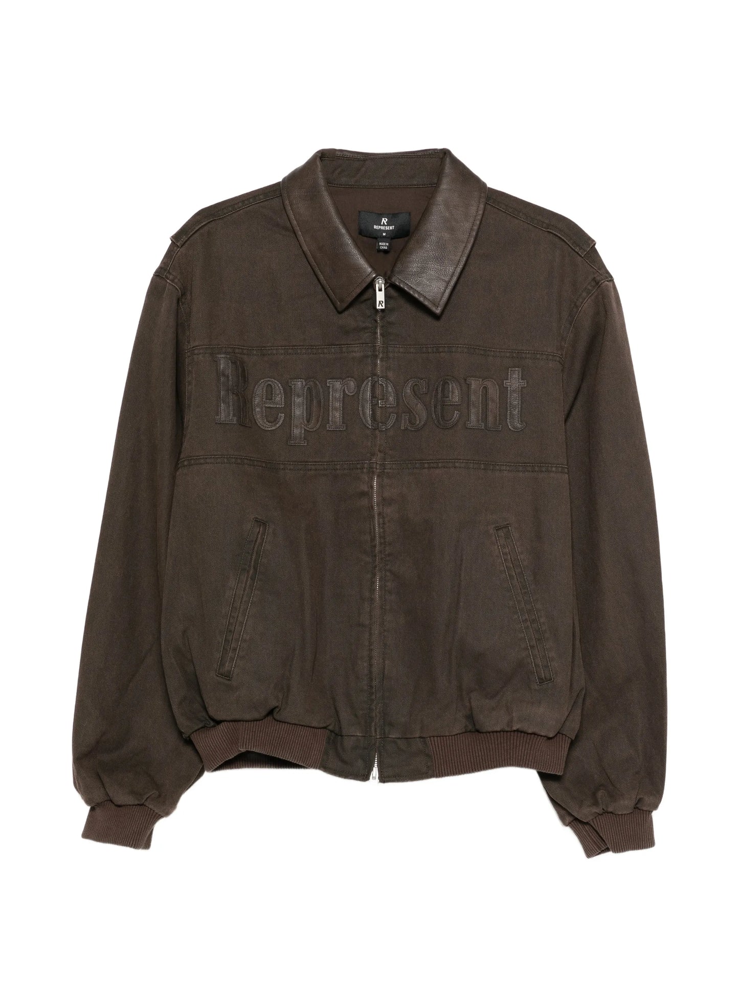 Roscoe logo collared bomber jacket