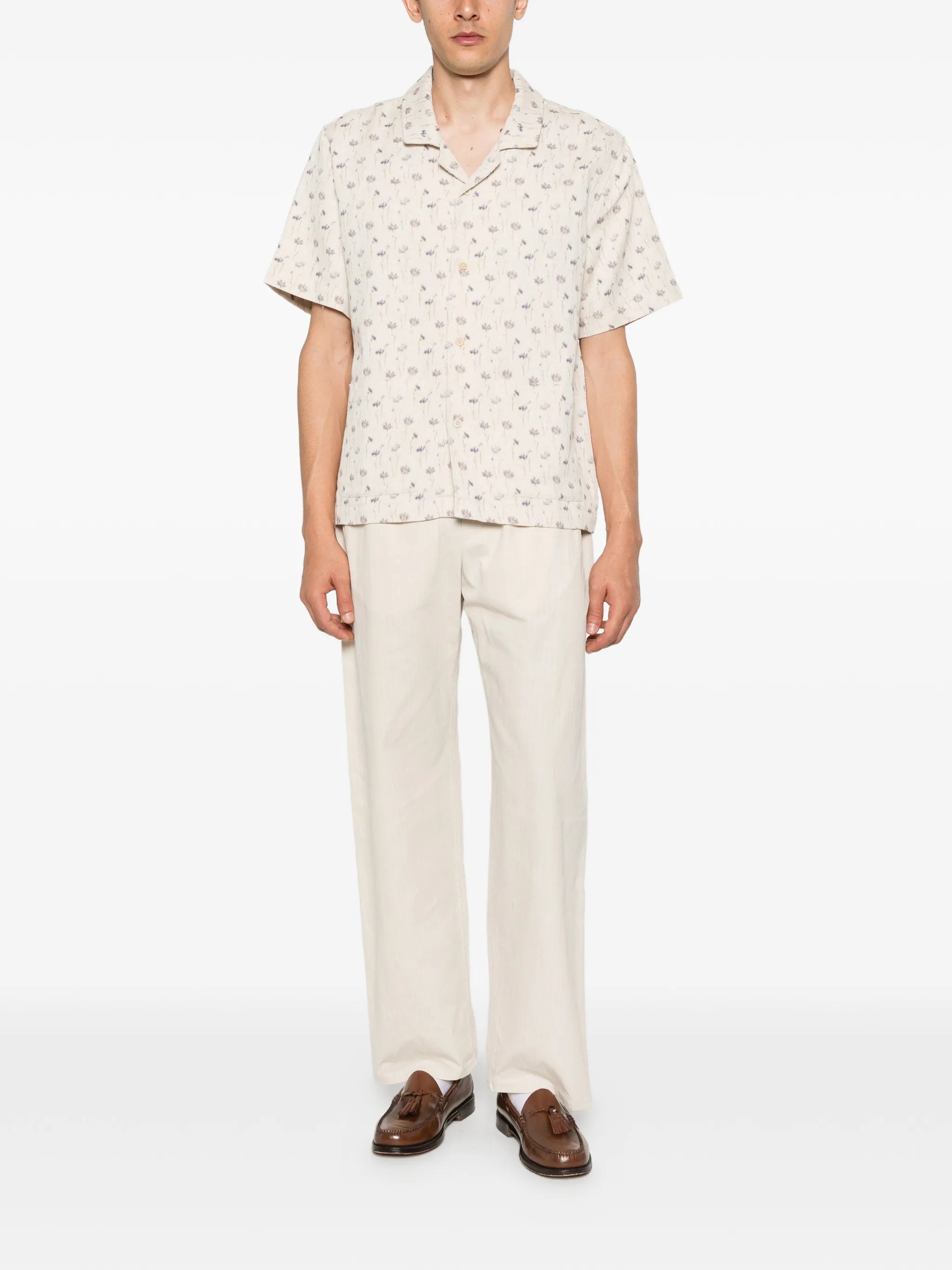 Salvi floral field short-sleeve shirt