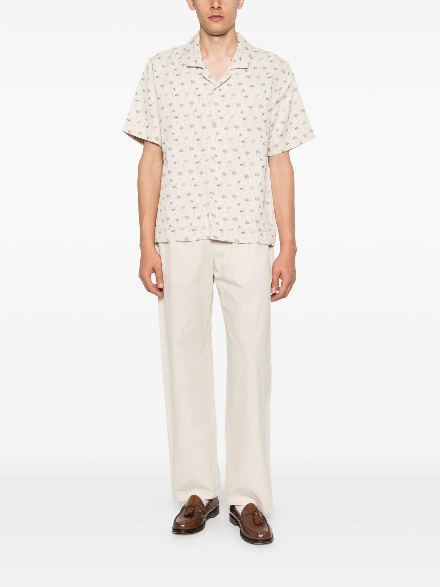 Salvi floral field short-sleeve shirt
