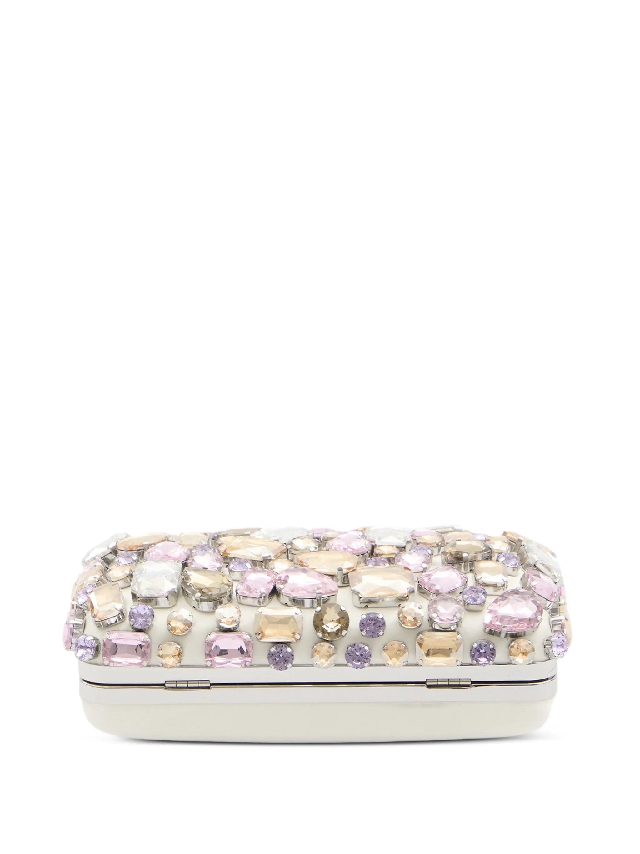crystal embellished bow clutch