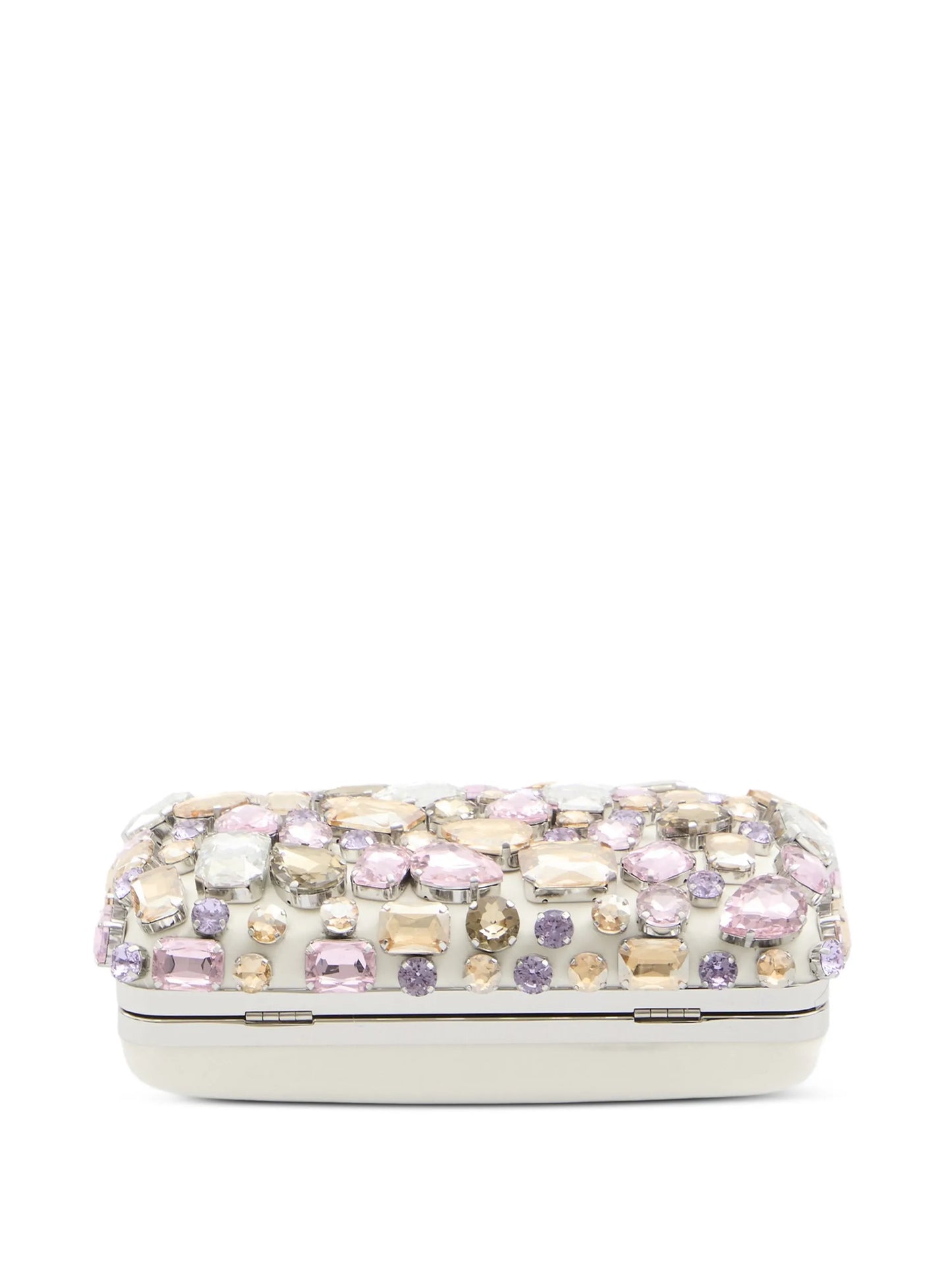 crystal embellished bow clutch