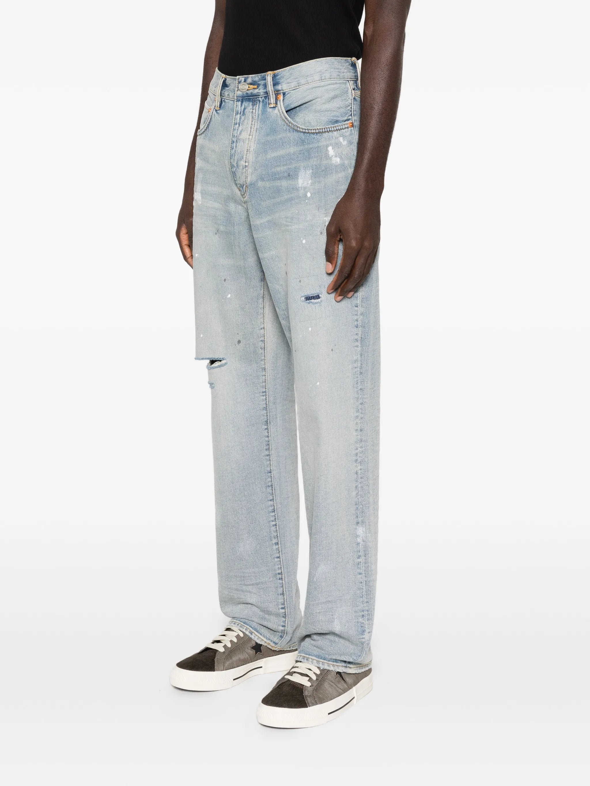 distressed-effect denim jeans