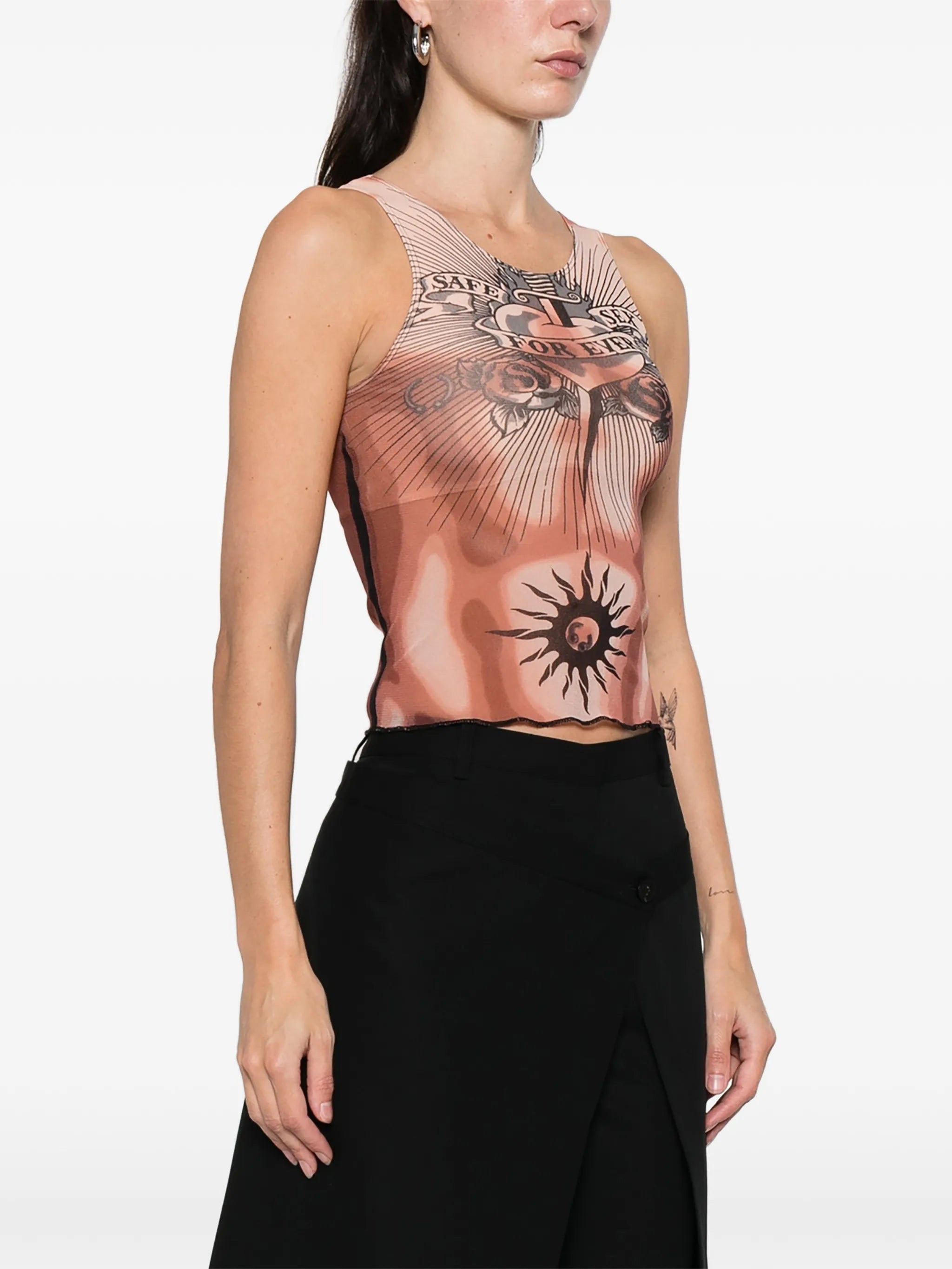 graphic-print tank top