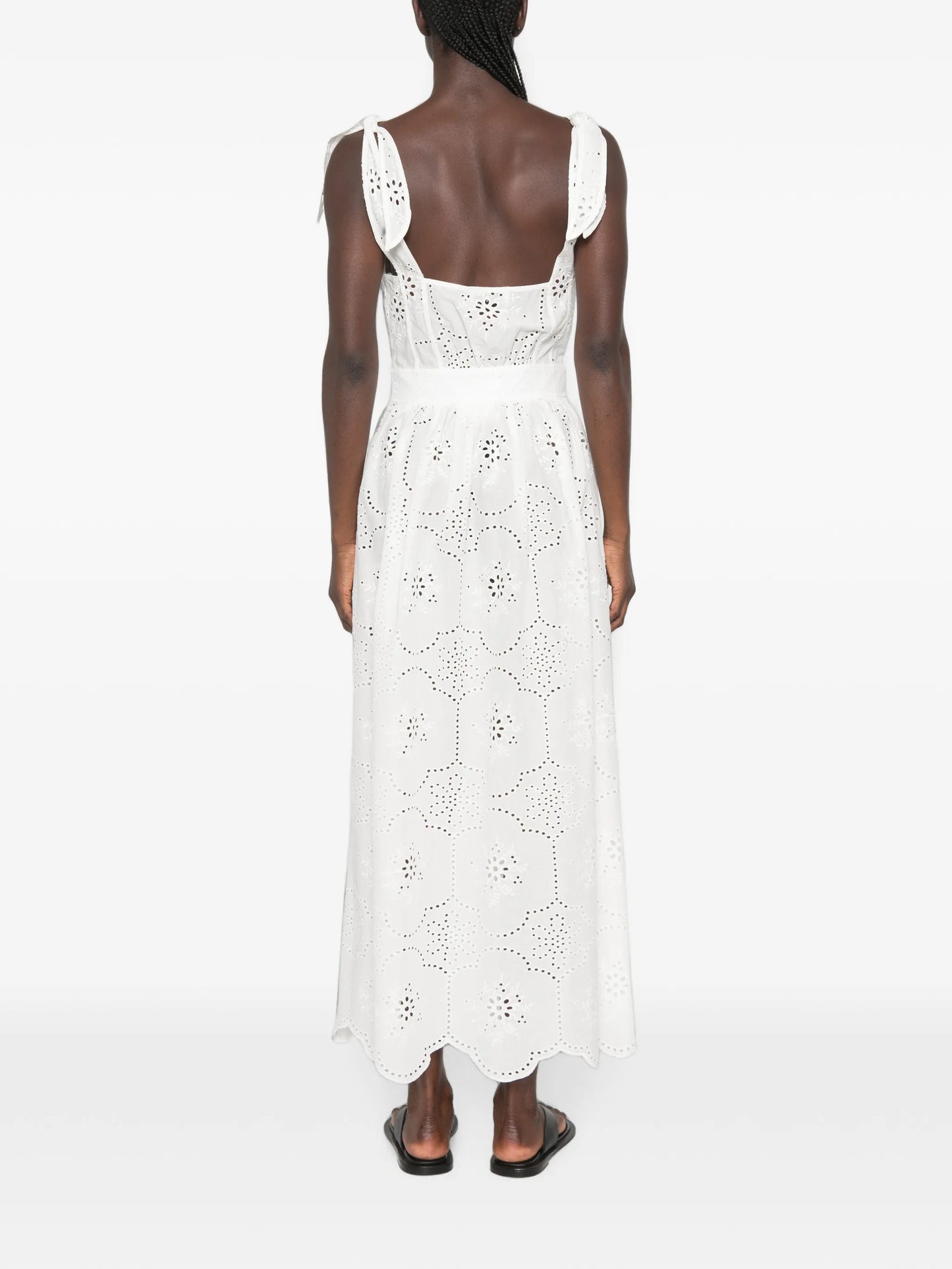 broderie-anglaise apron maxi dress