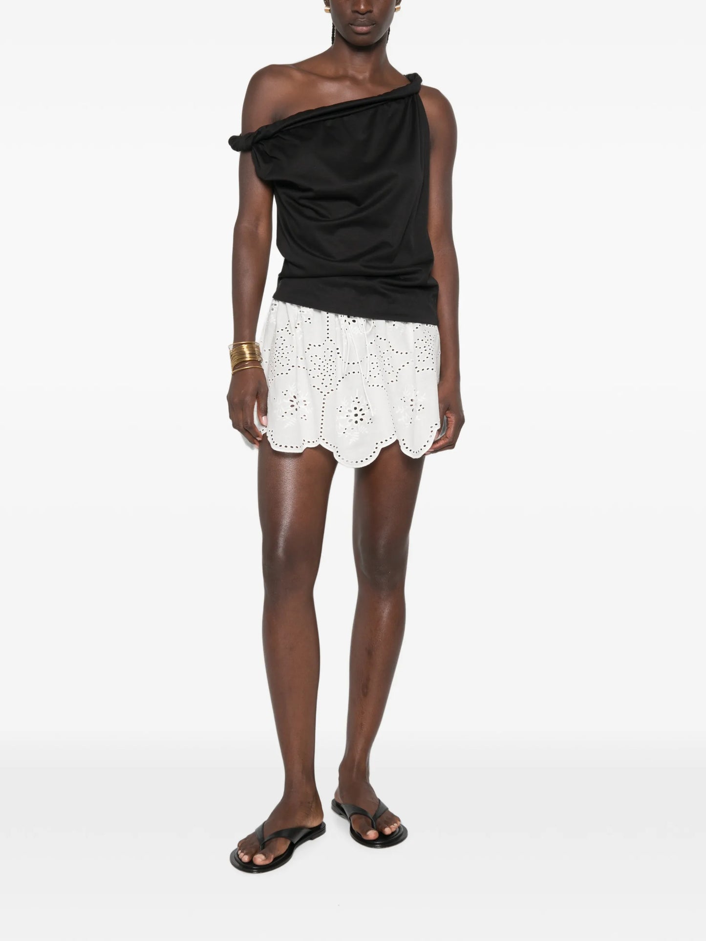 broderie-anglaise mini skirt