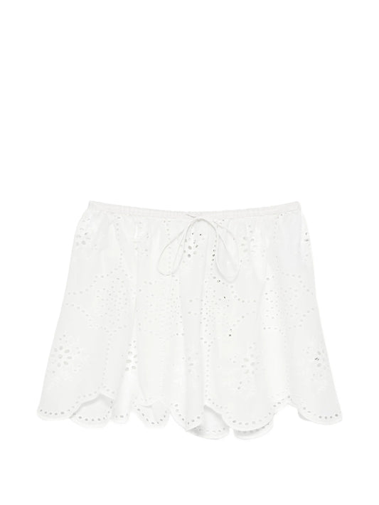 broderie-anglaise mini skirt