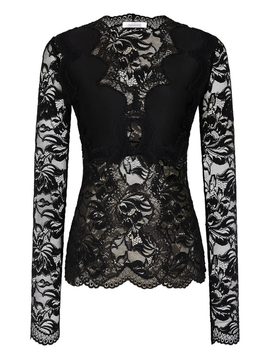 lace long-sleeve blouse